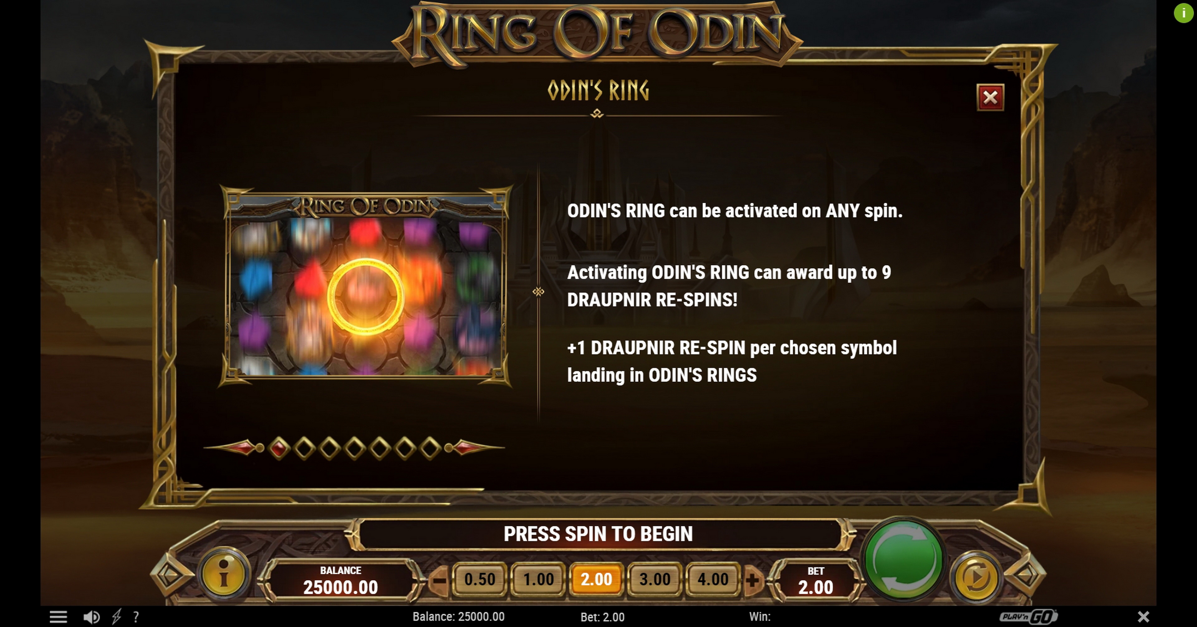 Info of Ring of Odin Slot Game by Playn GO