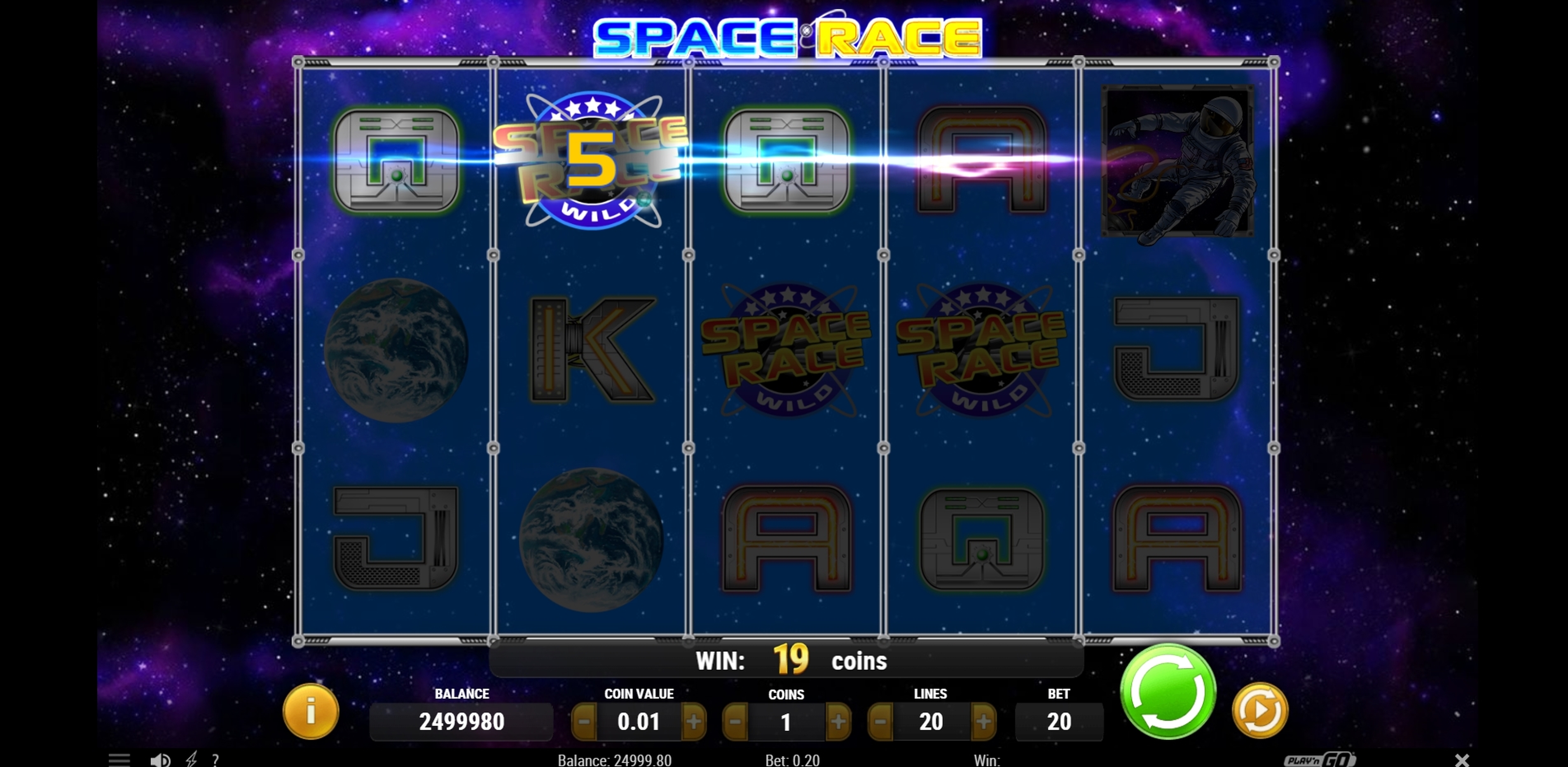 Win Money in Space Race Free Slot Game by Playn GO