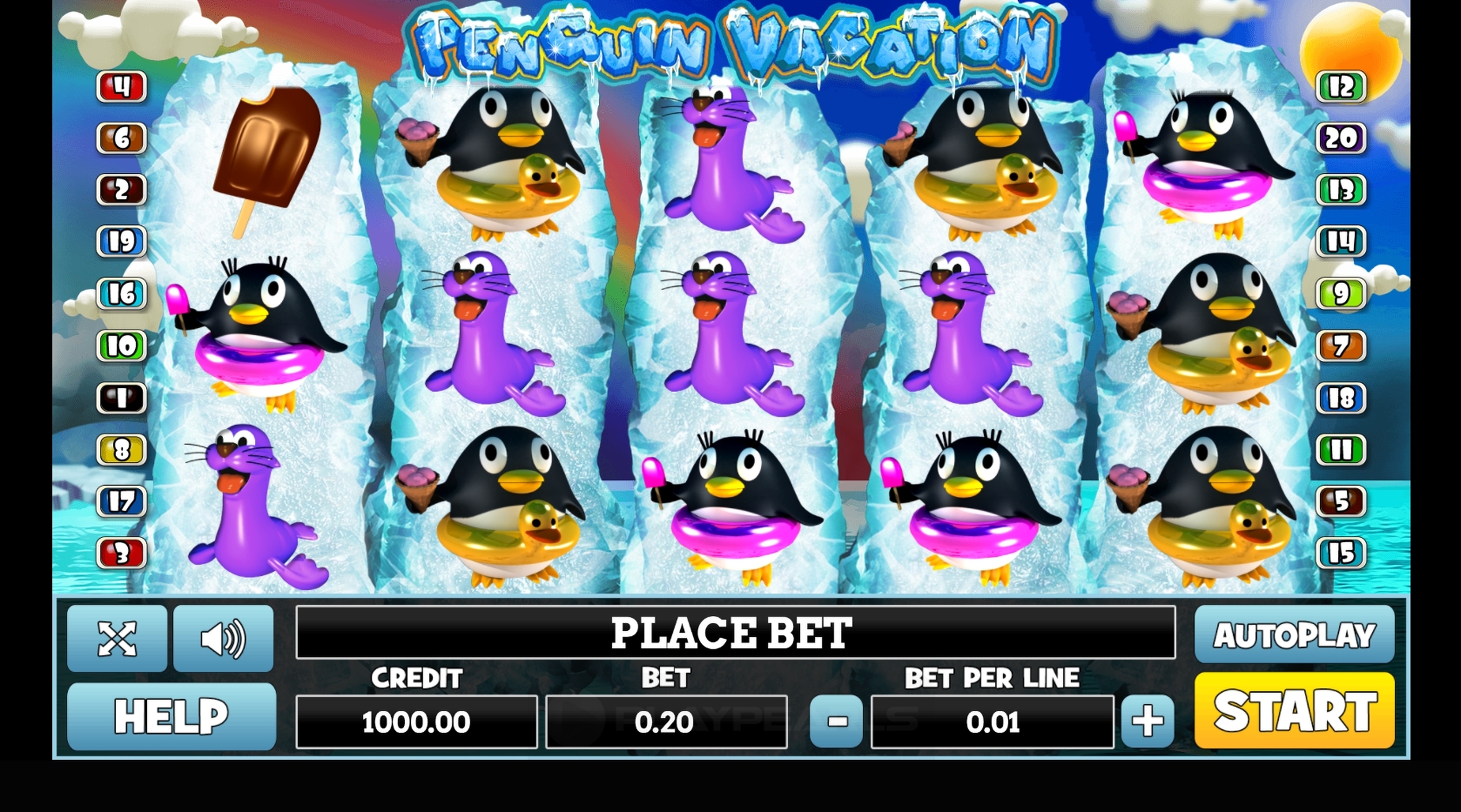 Reels in Penguin Vacation Slot Game by PlayPearls