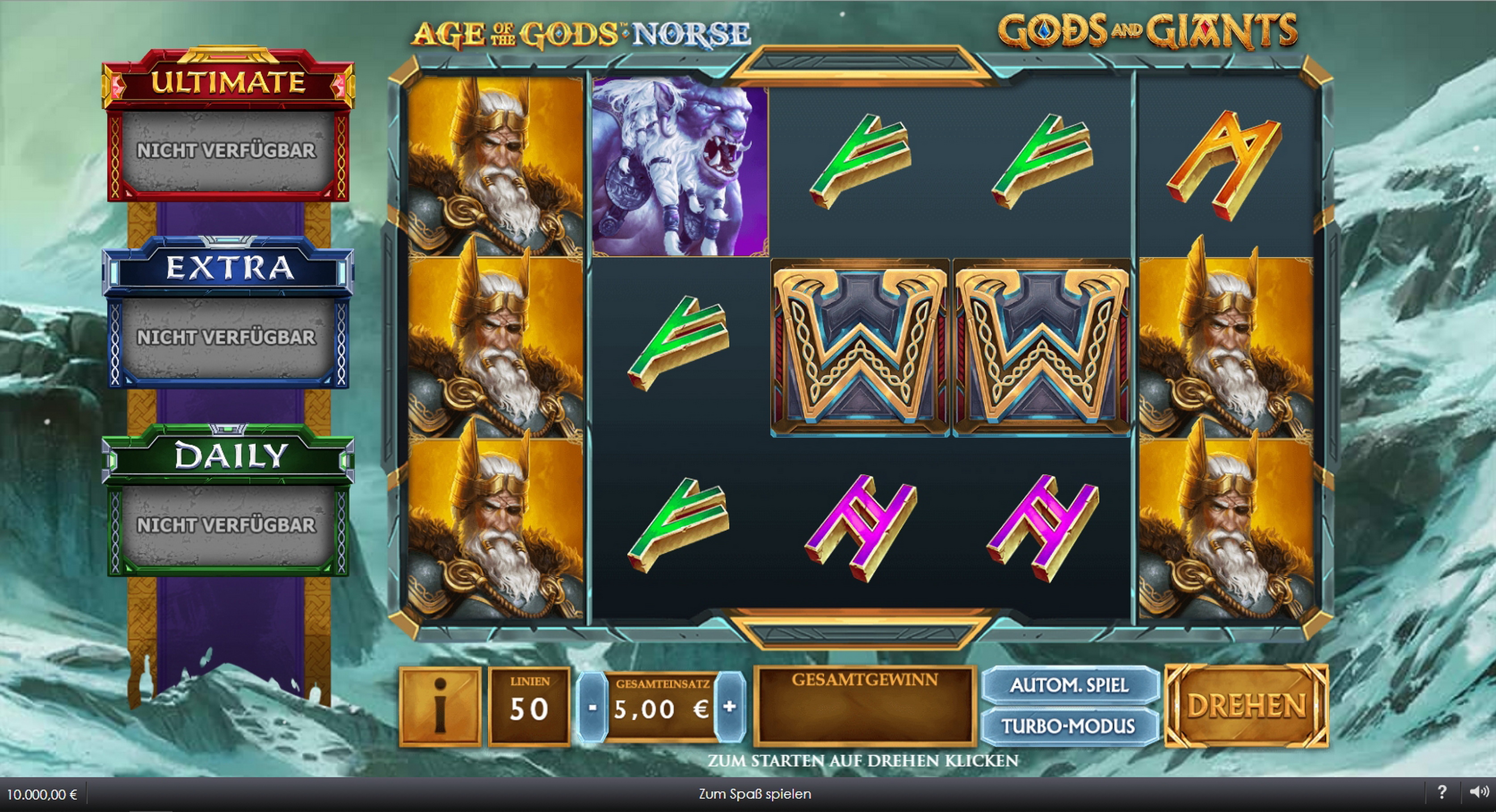 Reels in Age of the Gods Norse Gods and Giants Slot Game by Playtech Origins