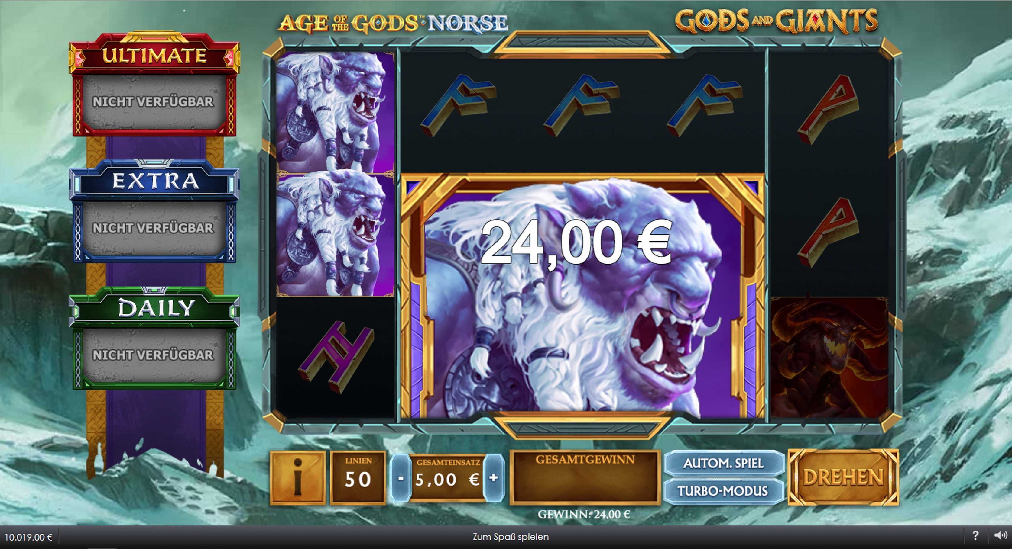 Win Money in Age of the Gods Norse Gods and Giants Free Slot Game by Playtech Origins