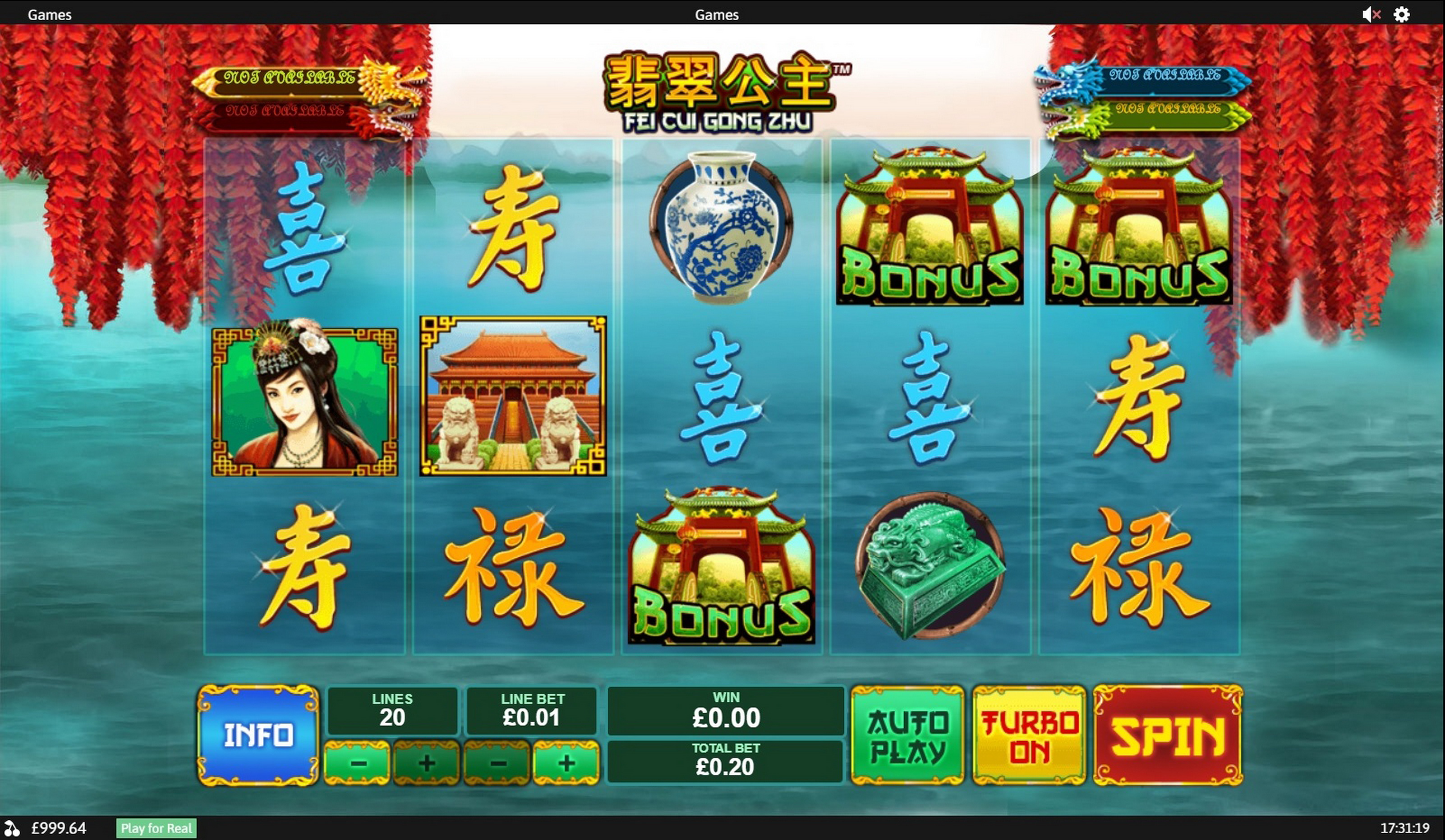 Reels in Fei Cui Gong Zhu Slot Game by Playtech
