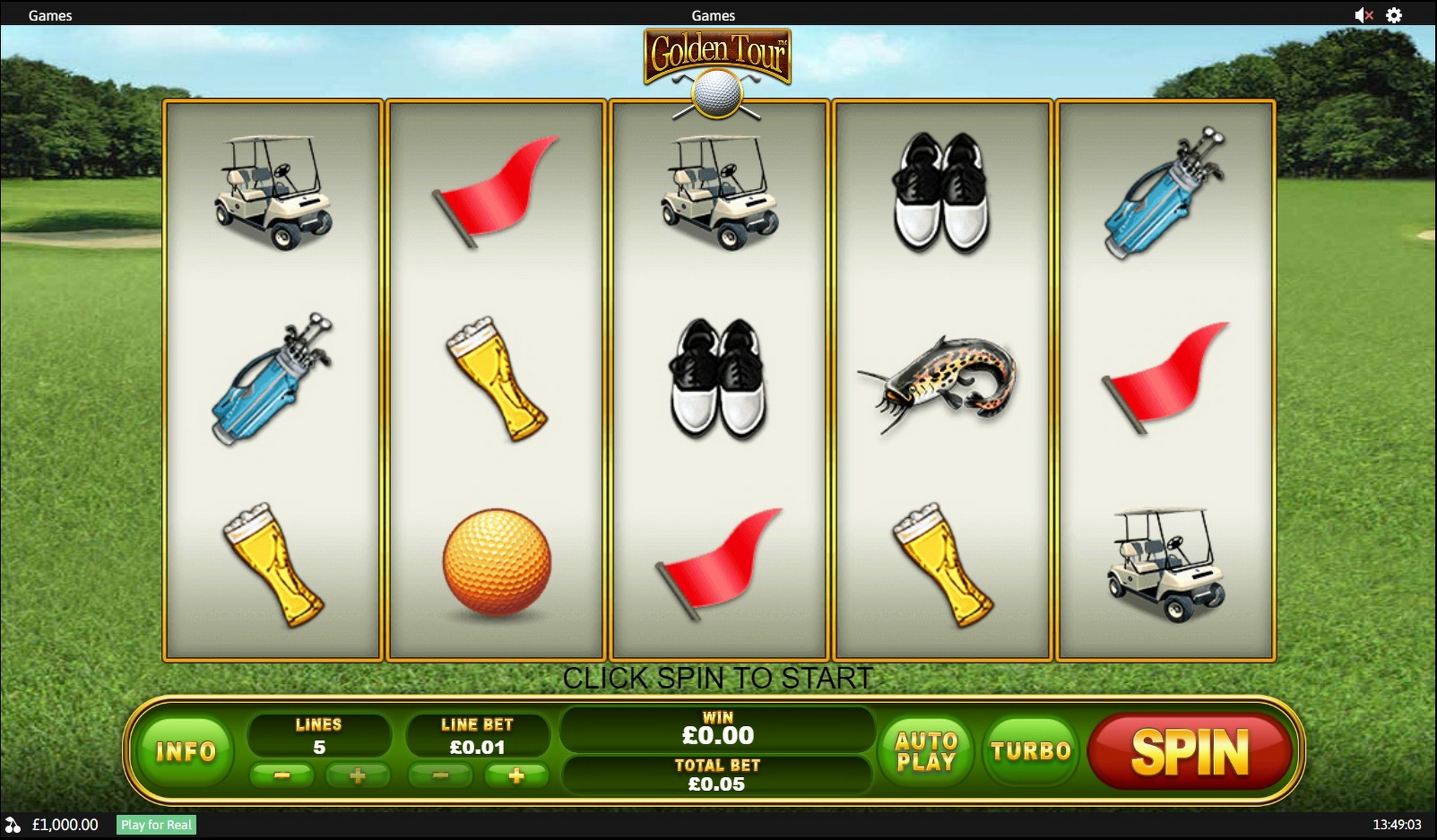 Reels in Golden Tour Slot Game by Playtech