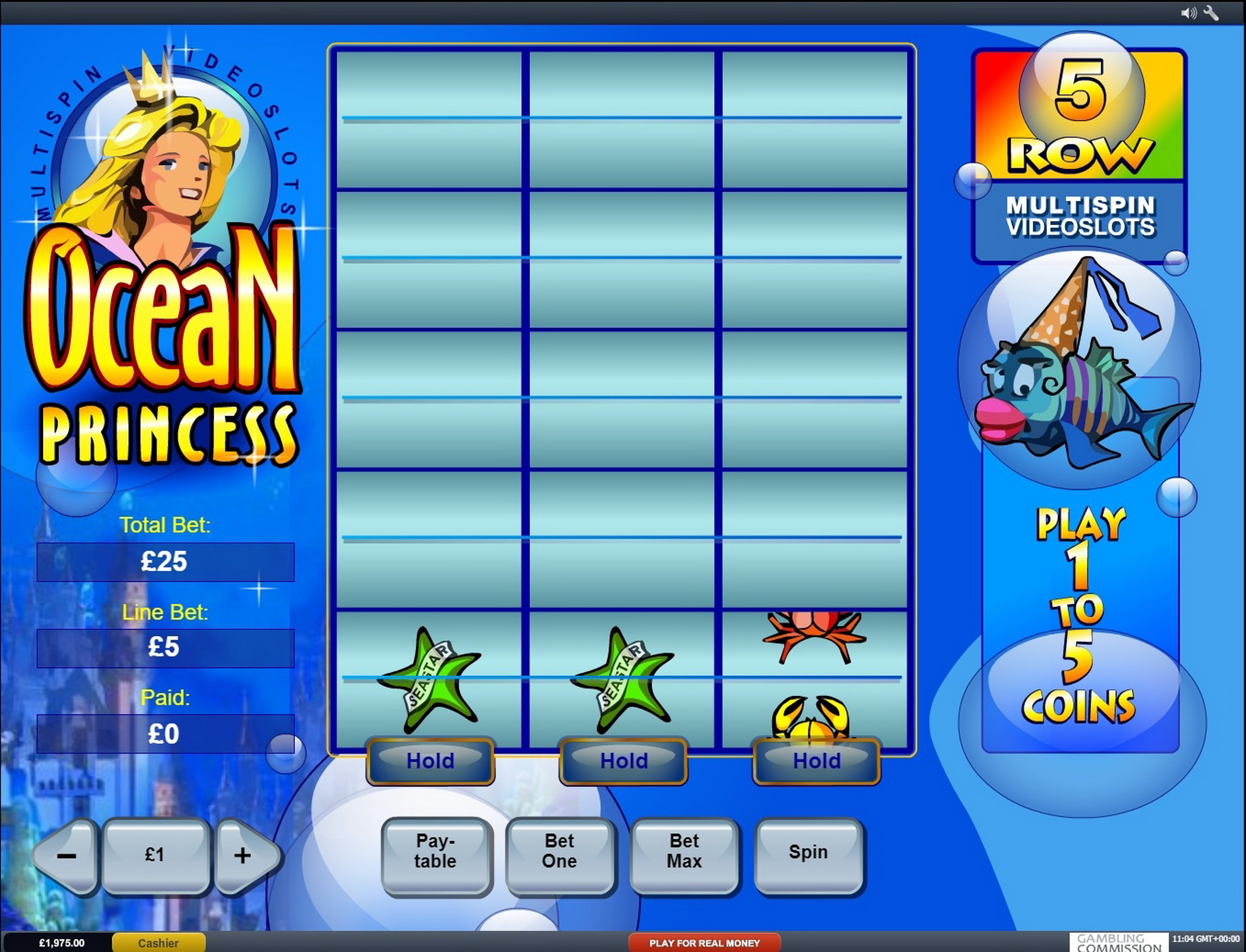 Reels in Ocean Princess Slot Game by Playtech