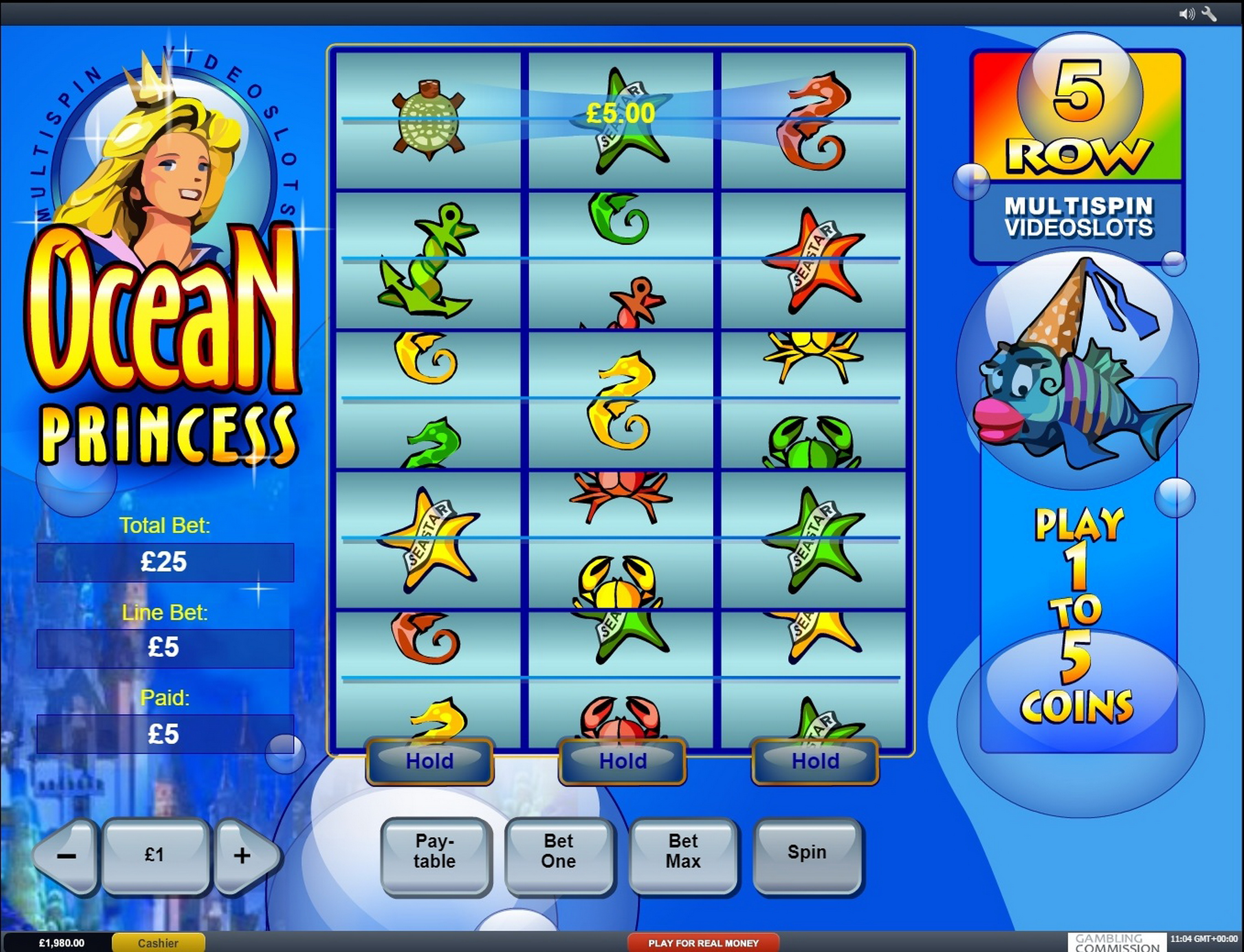 Win Money in Ocean Princess Free Slot Game by Playtech