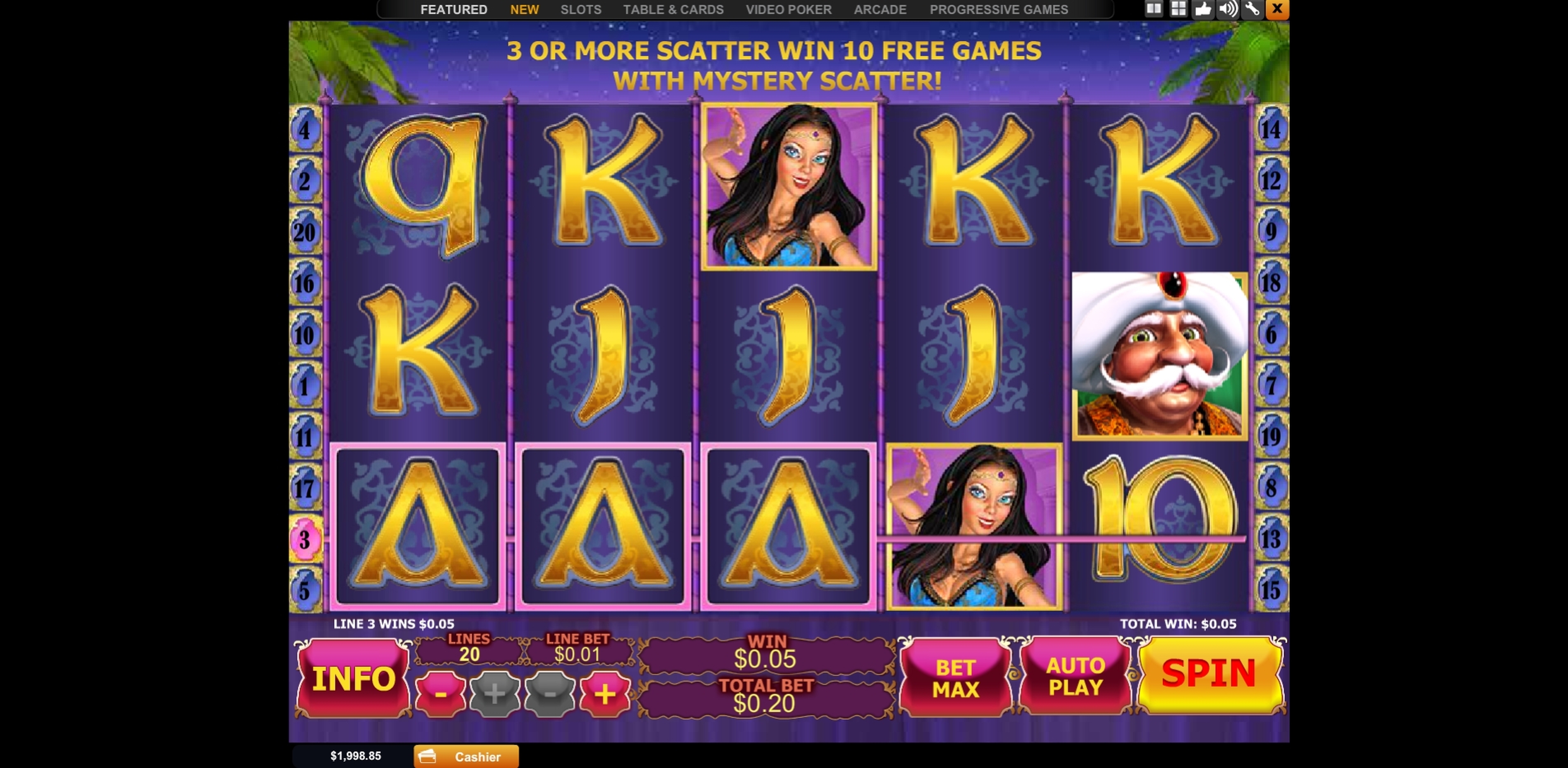 Win Money in Sultan's Gold Free Slot Game by Playtech