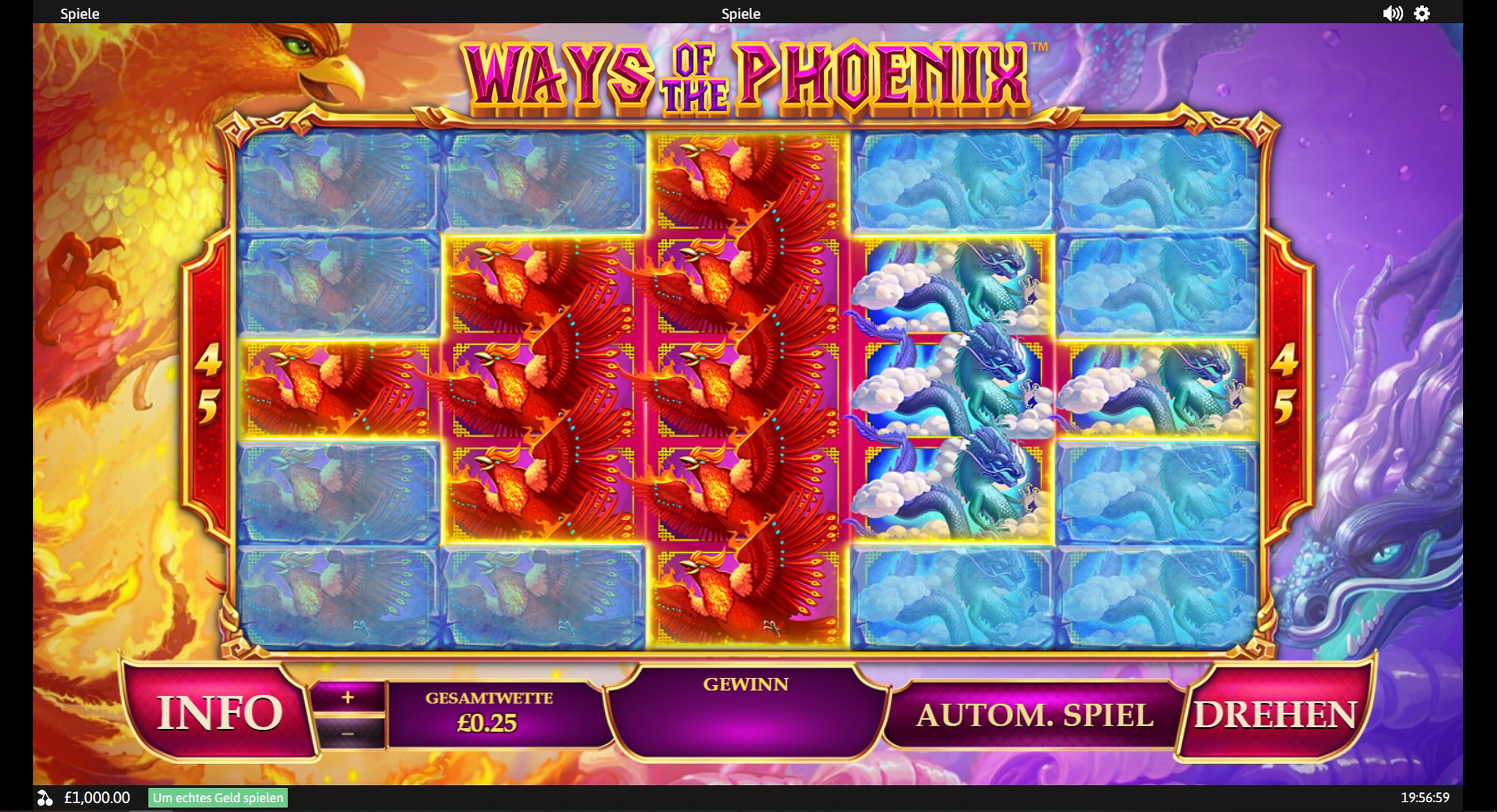 Reels in Ways of the Phoenix Slot Game by Playtech