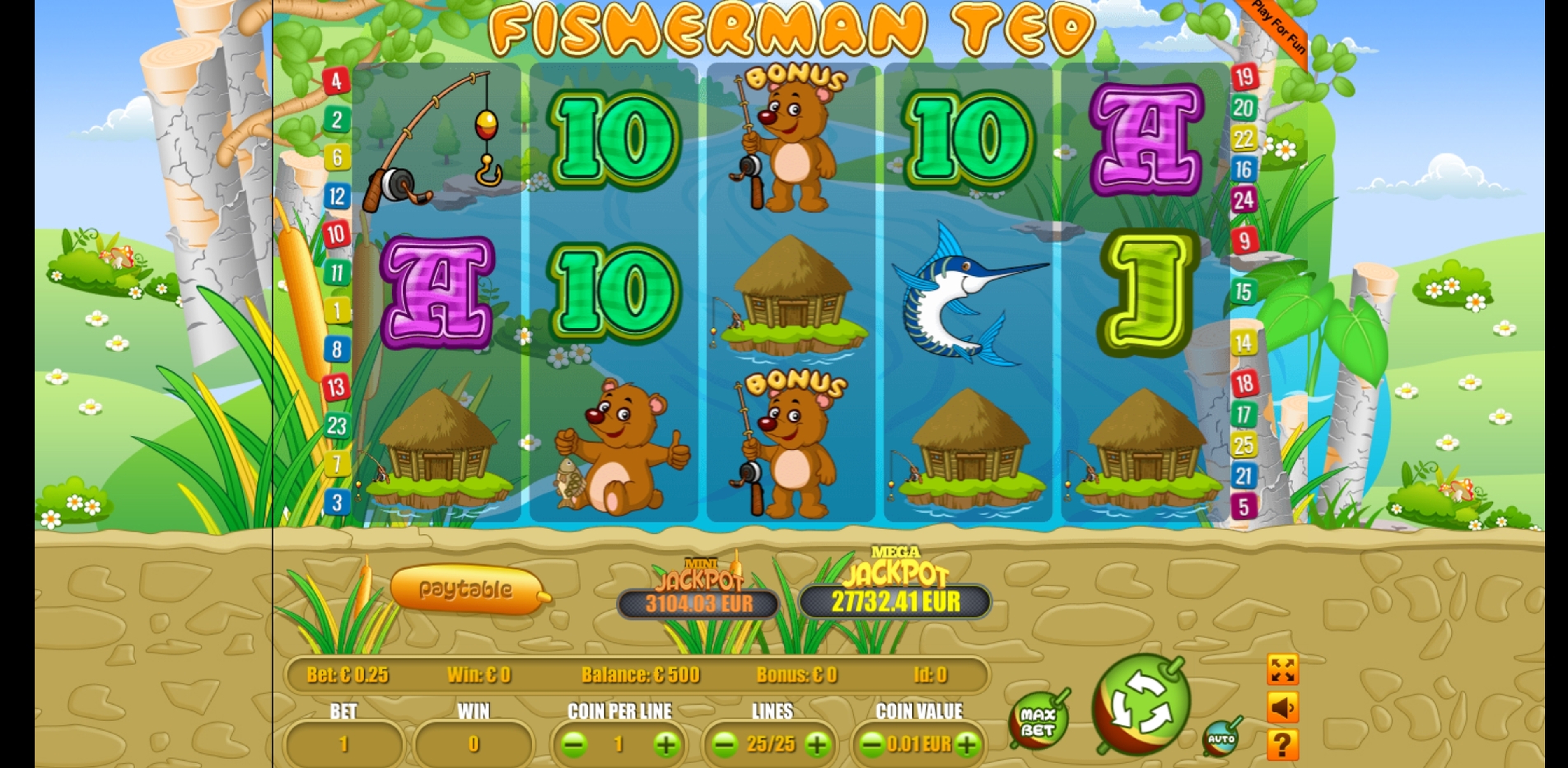 Reels in Fisherman ted Slot Game by Portomaso Gaming