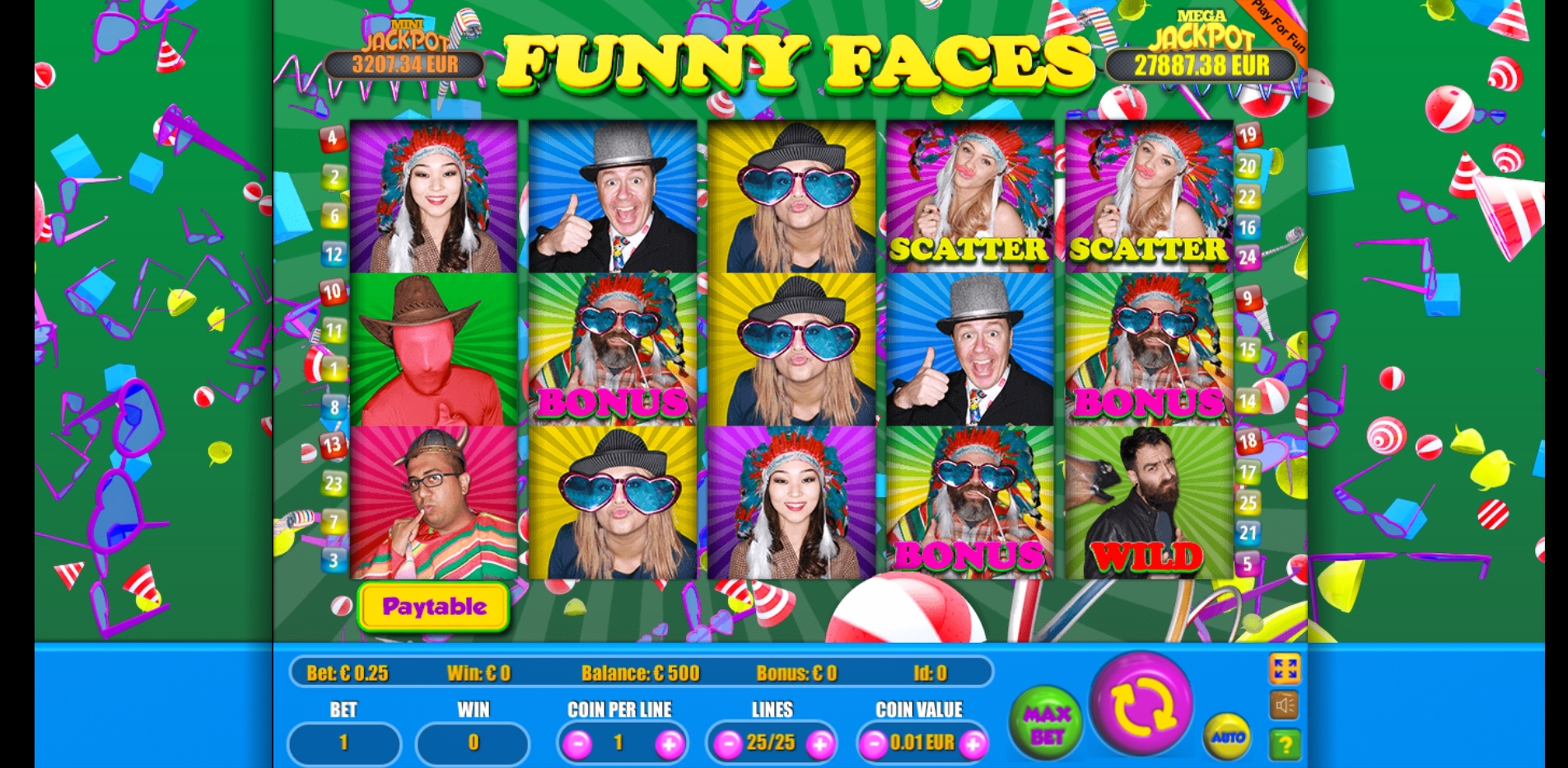 Reels in Funny Faces Slot Game by Portomaso Gaming
