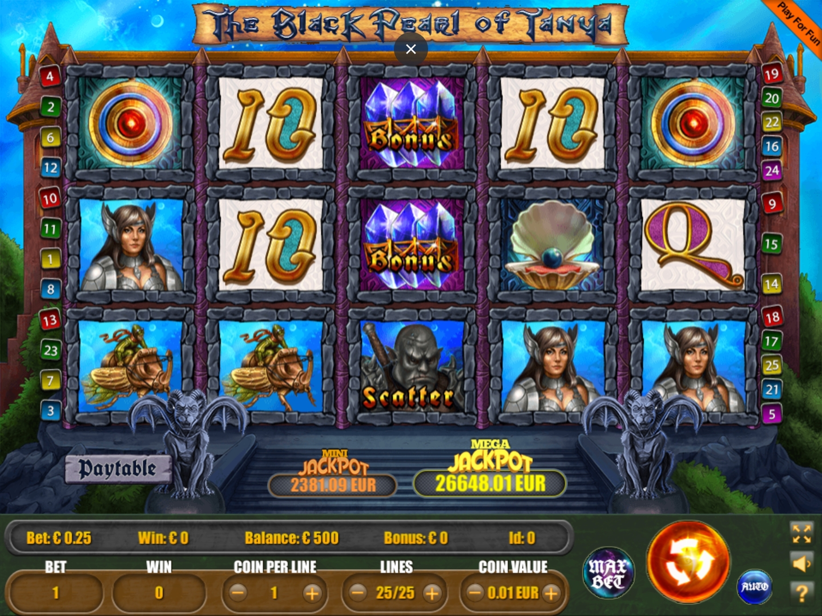 Reels in The Black Pearl of Tanya Slot Game by Portomaso Gaming