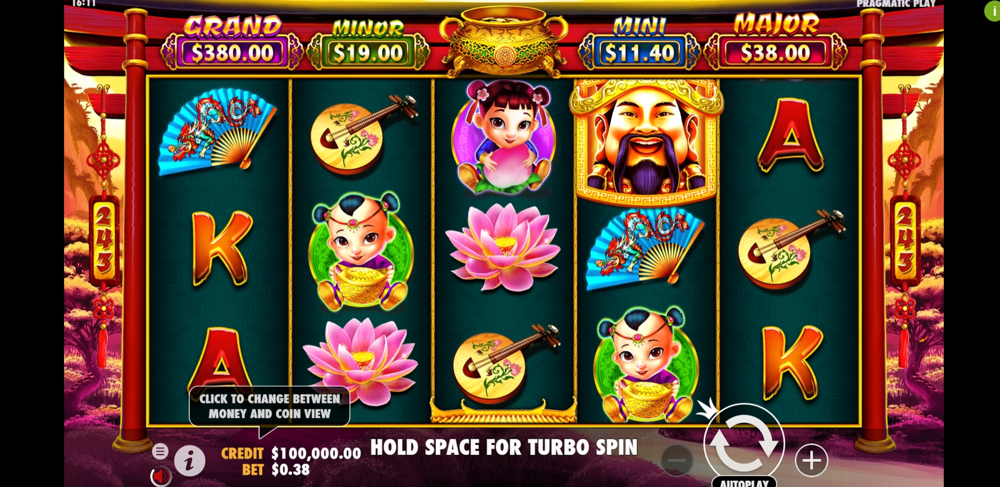 Reels in Caishen's Gold Slot Game by Pragmatic Play