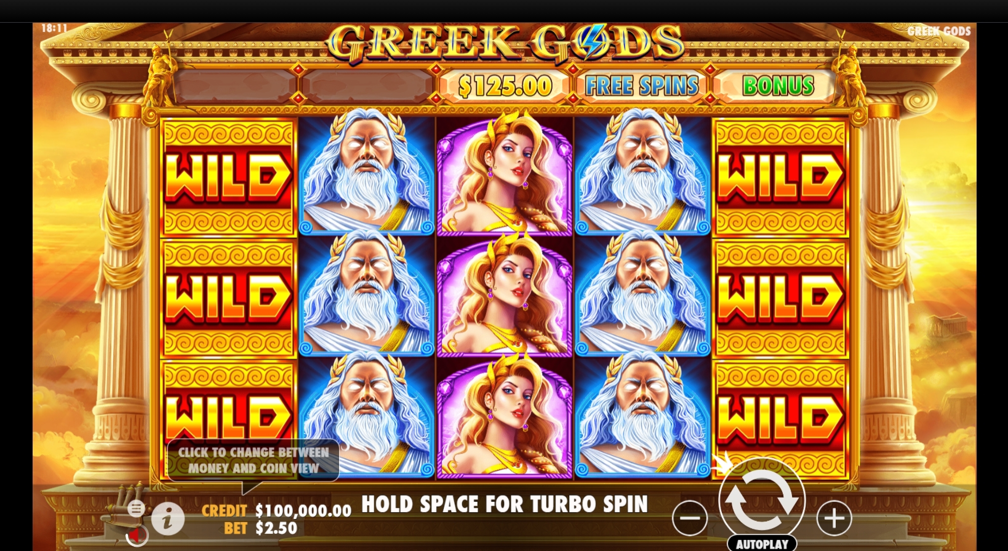 Reels in Greek Gods Slot Game by Pragmatic Play