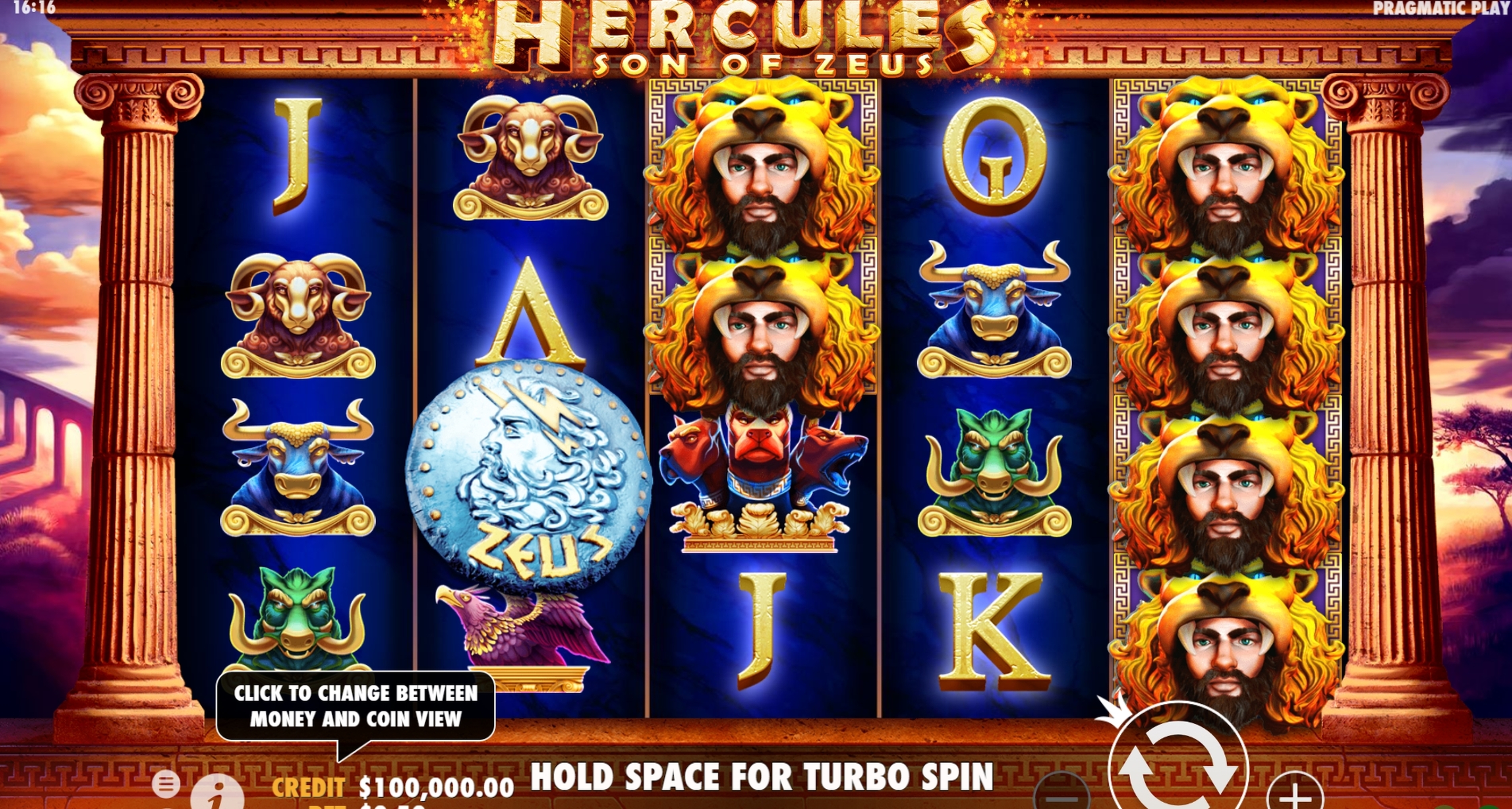 Reels in Hercules Son of Zeus Slot Game by Pragmatic Play