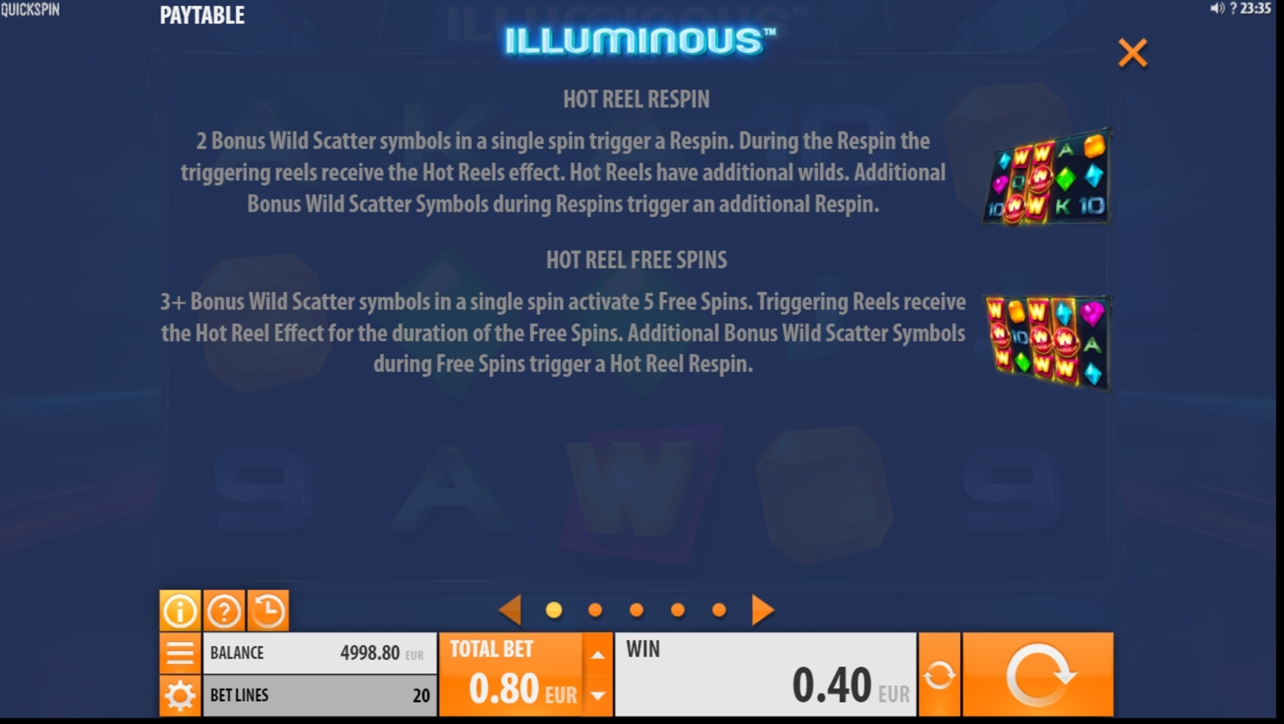 Info of Illuminous Slot Game by Quickspin
