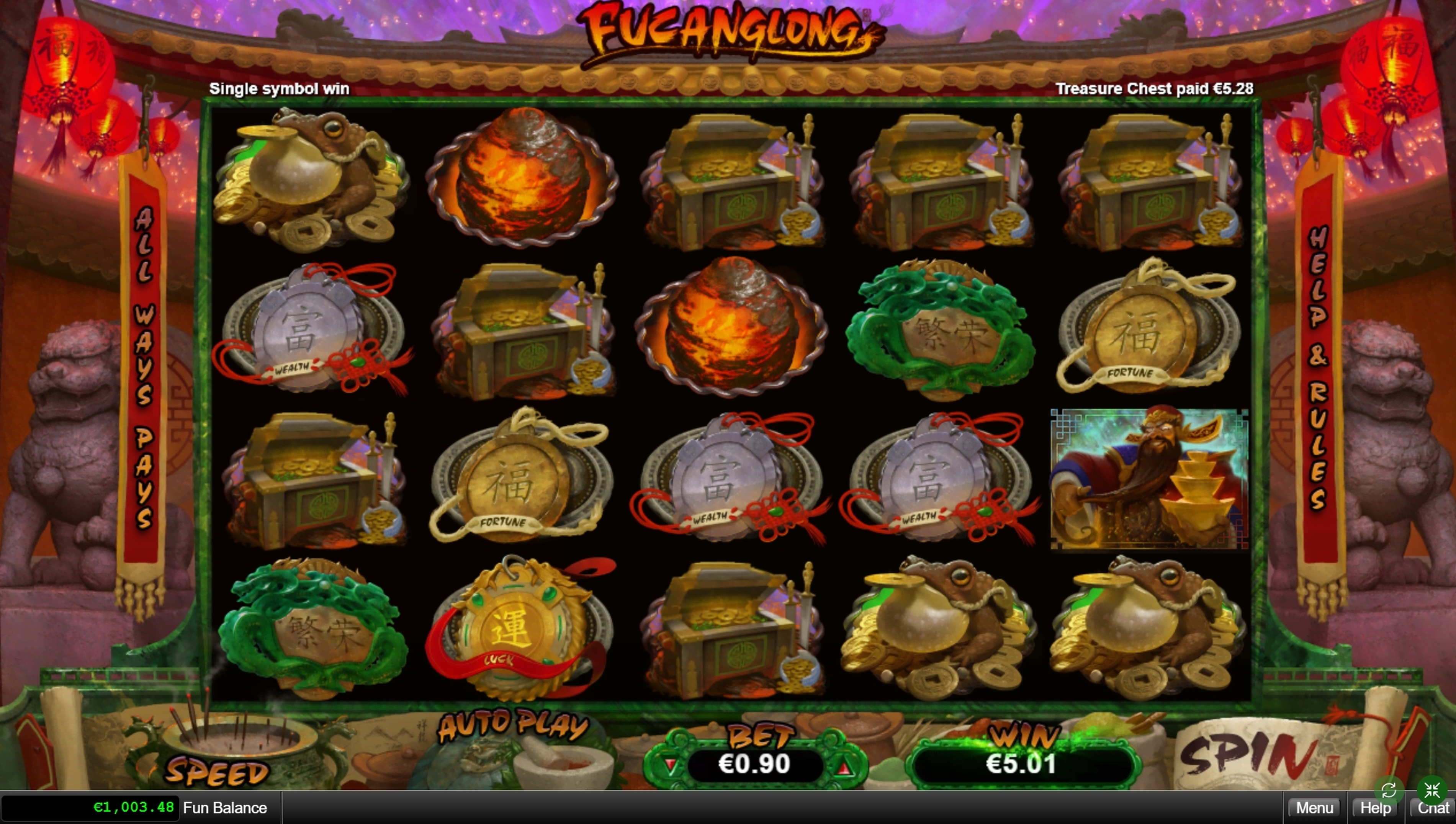 Win Money in Fucanglong Free Slot Game by Real Time Gaming