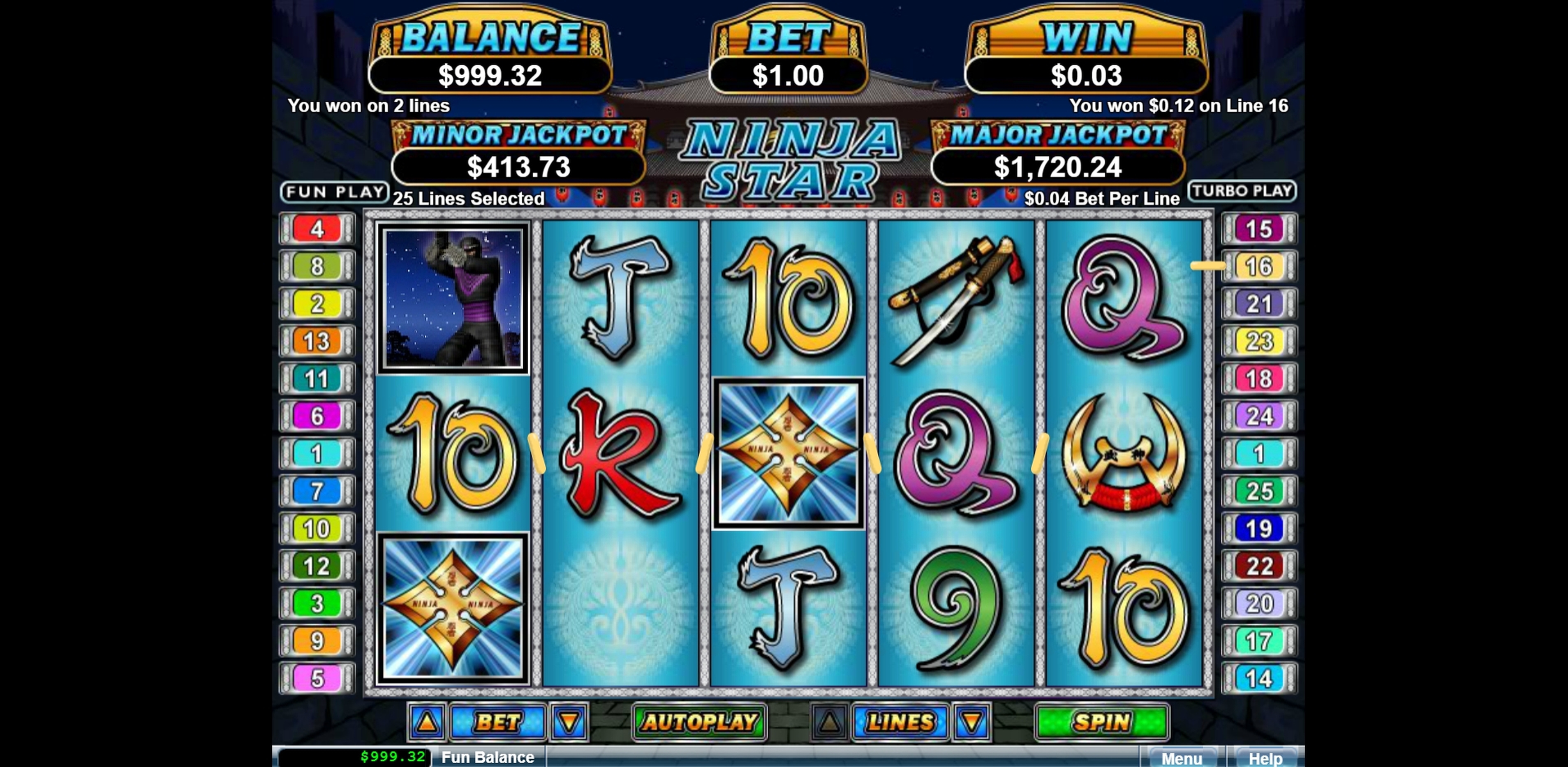 Win Money in Ninja Star Free Slot Game by Real Time Gaming