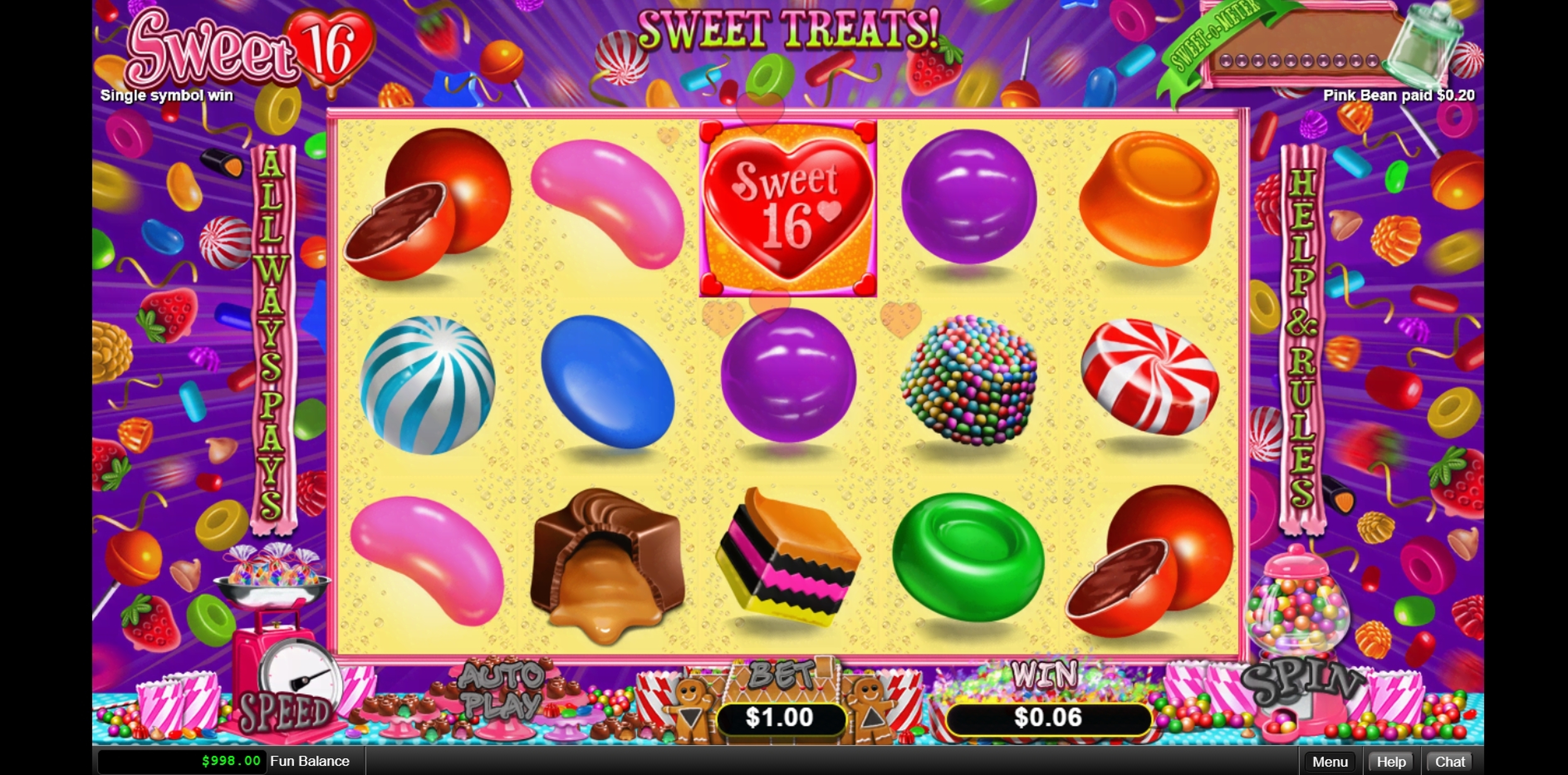 Win Money in Sweet 16 Free Slot Game by Real Time Gaming