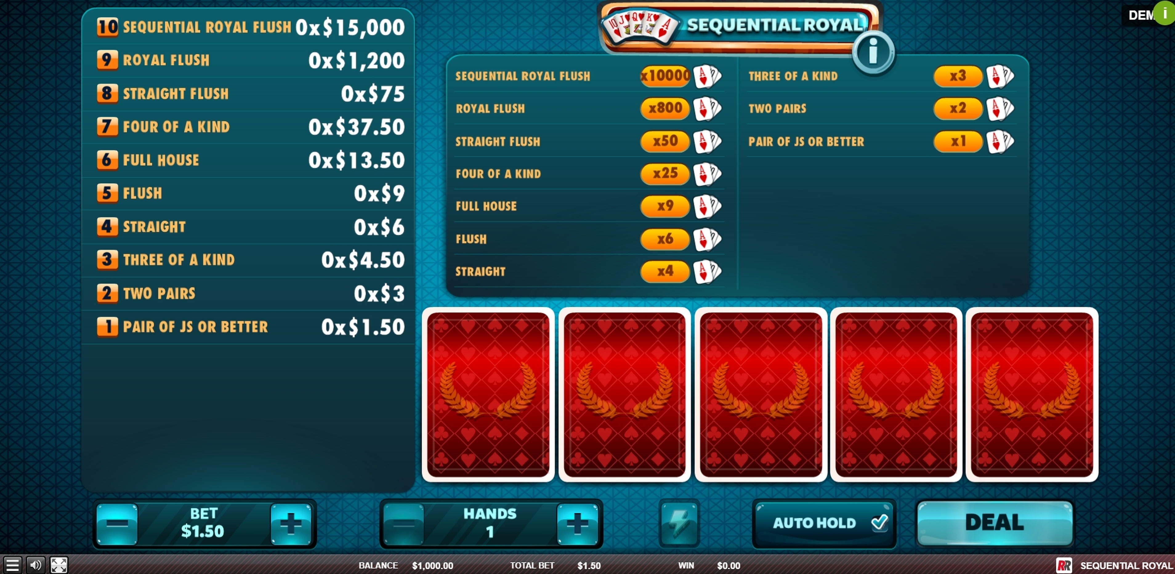 Reels in Aces & Deuces Bonus Poker Slot Game by Red Rake Gaming