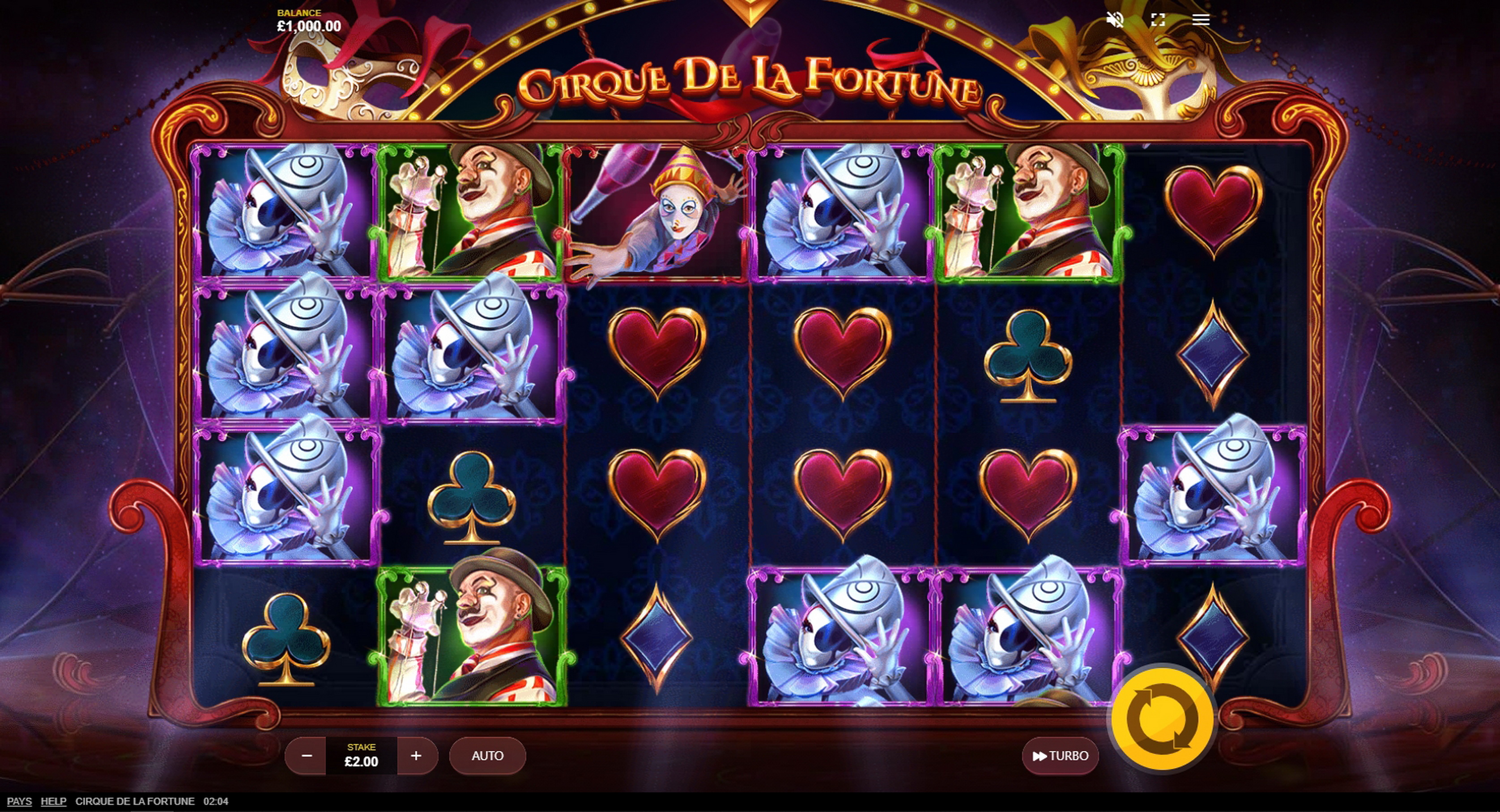 Reels in Cirque De La Fortune Slot Game by Red Tiger Gaming