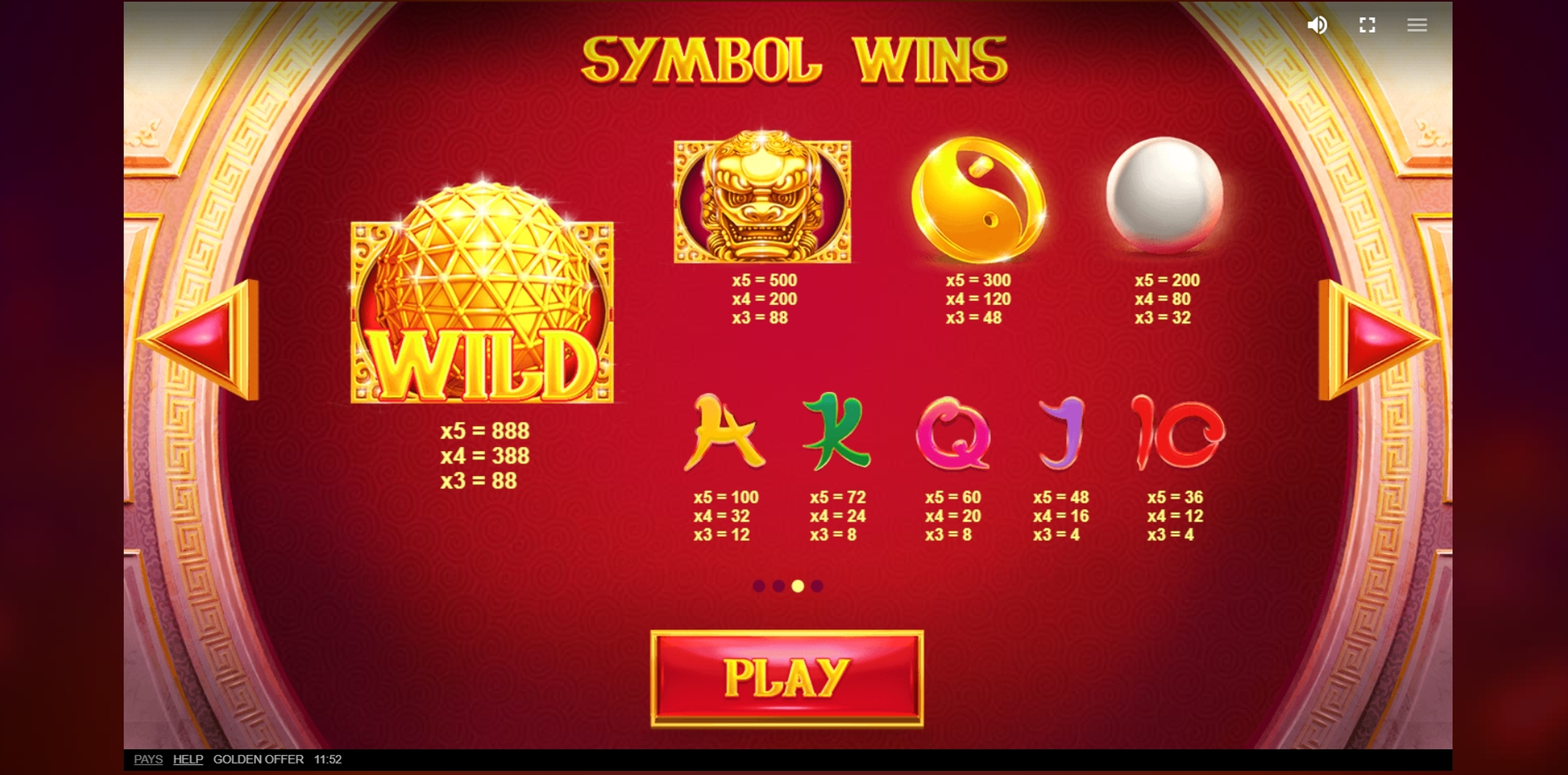 Info of Golden Offer Slot Game by Red Tiger Gaming