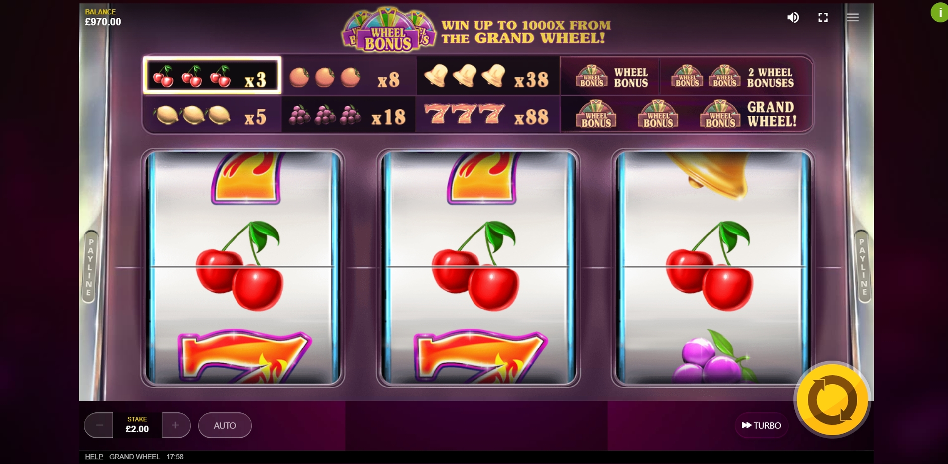 Win Money in Grand Wheel Free Slot Game by Red Tiger Gaming