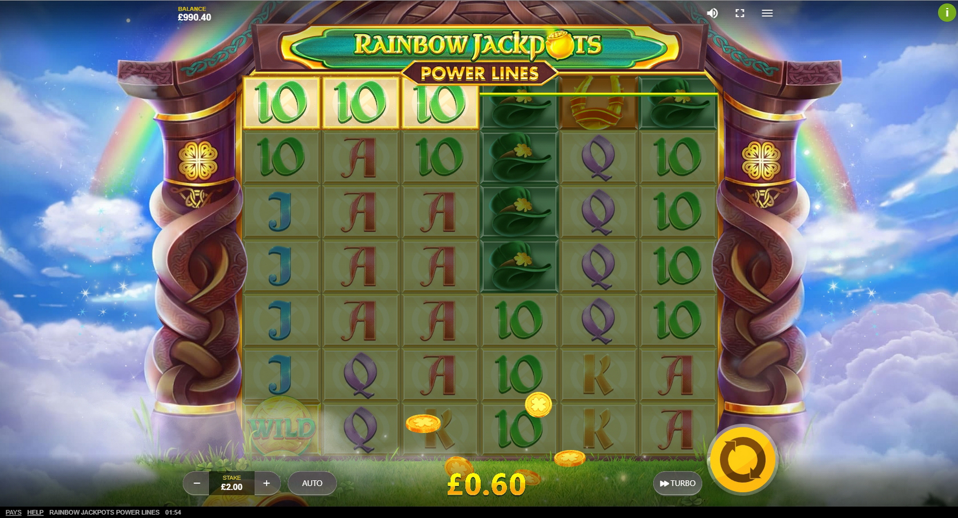 Win Money in Rainbow Jackpots Power Lines Free Slot Game by Red Tiger Gaming