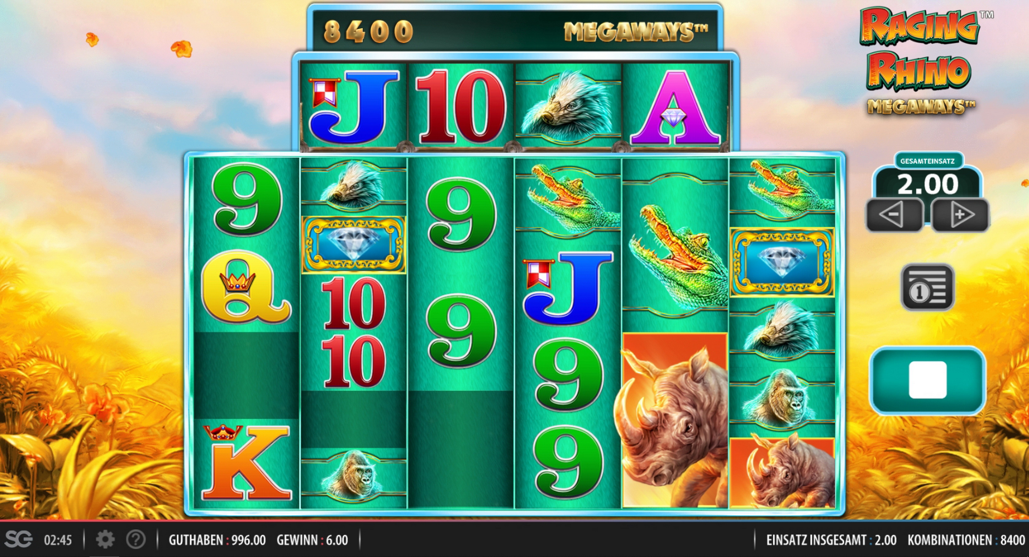 Win Money in Raging Rhino Megaways Free Slot Game by Red7 Mobile