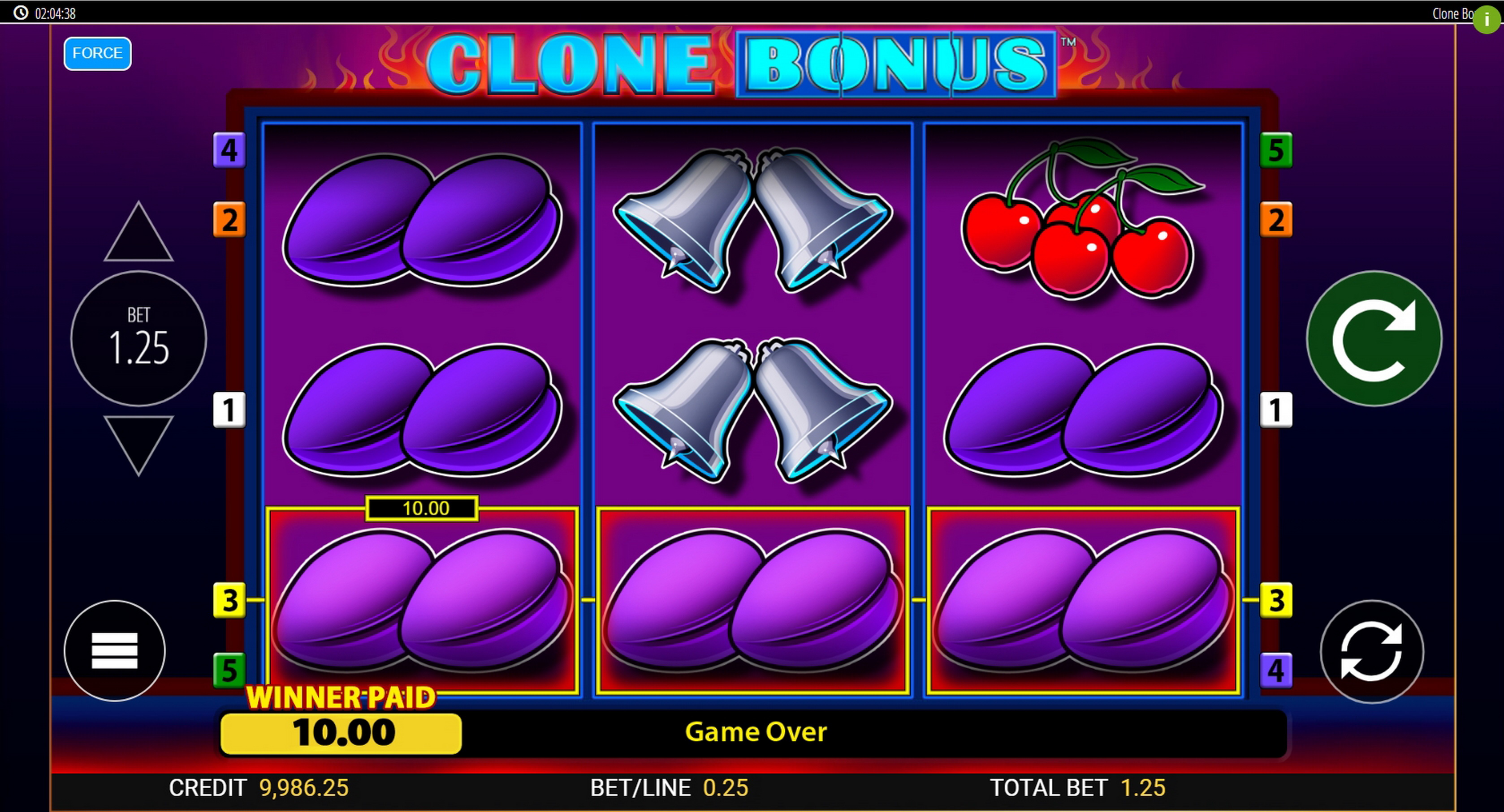 Win Money in Clone Bonus Free Slot Game by Reel Time Gaming