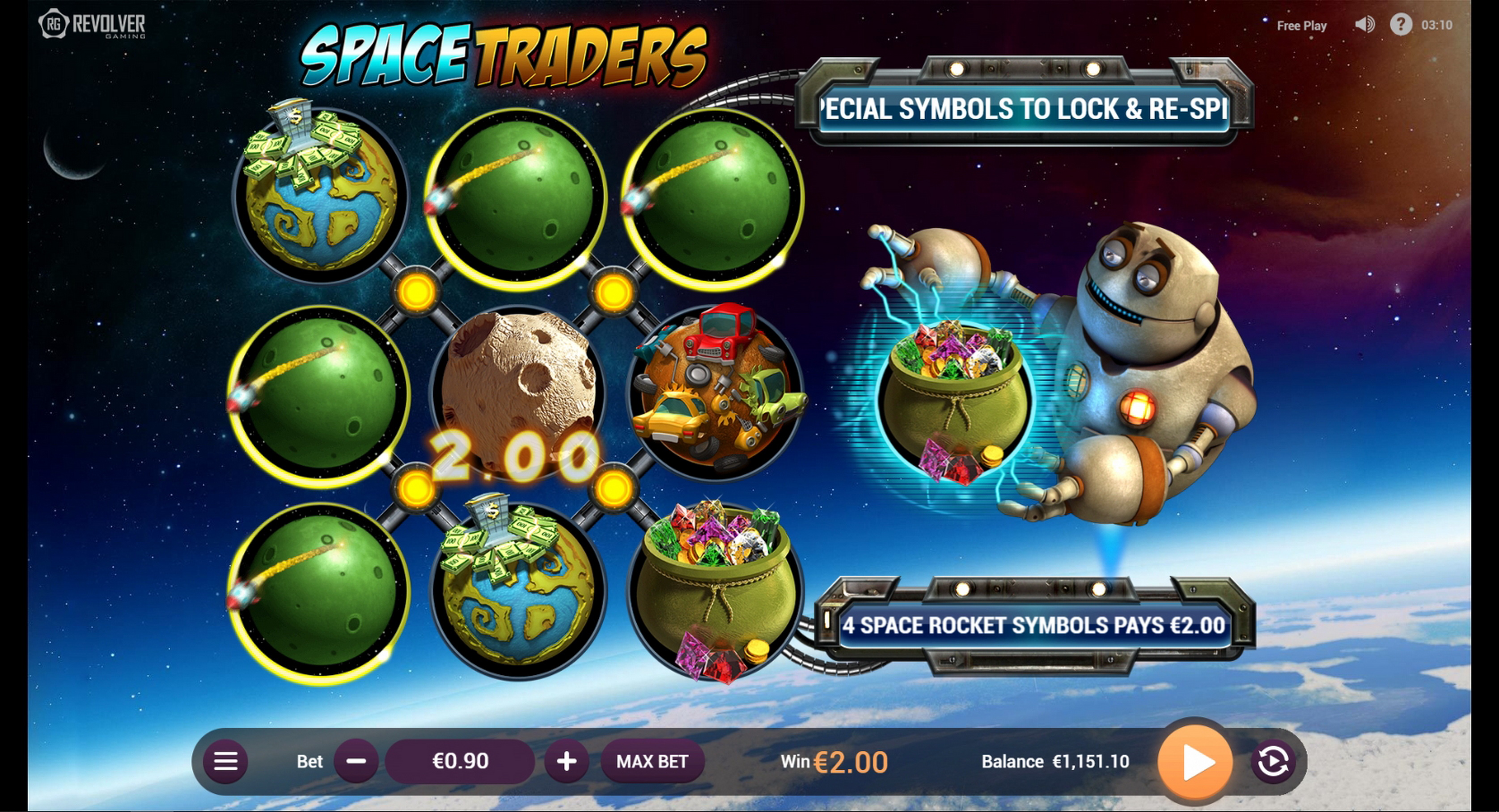 Win Money in Space Traders Free Slot Game by Revolver Gaming
