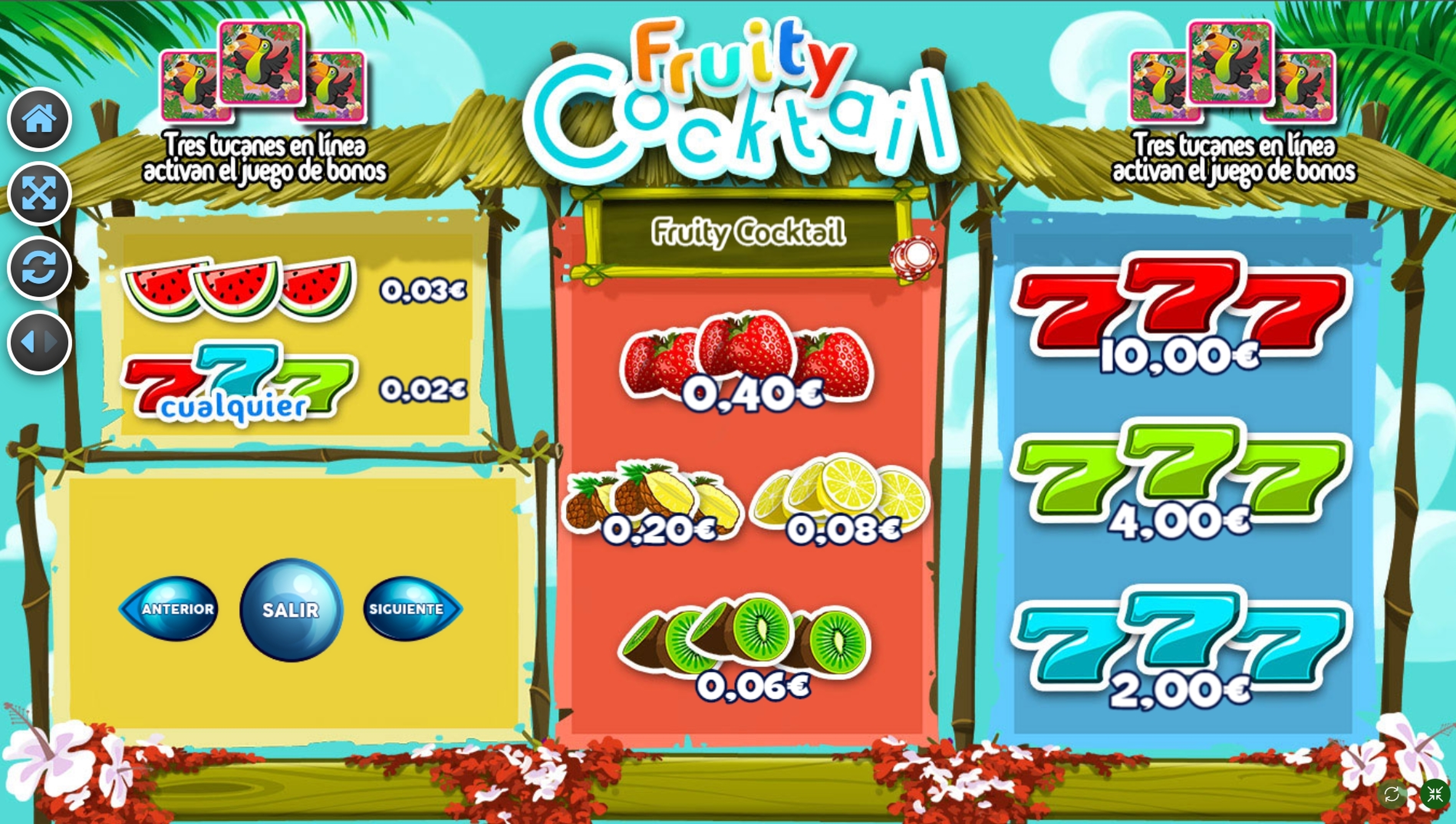 Info of Fruity Cocktail Slot Game by R. Franco