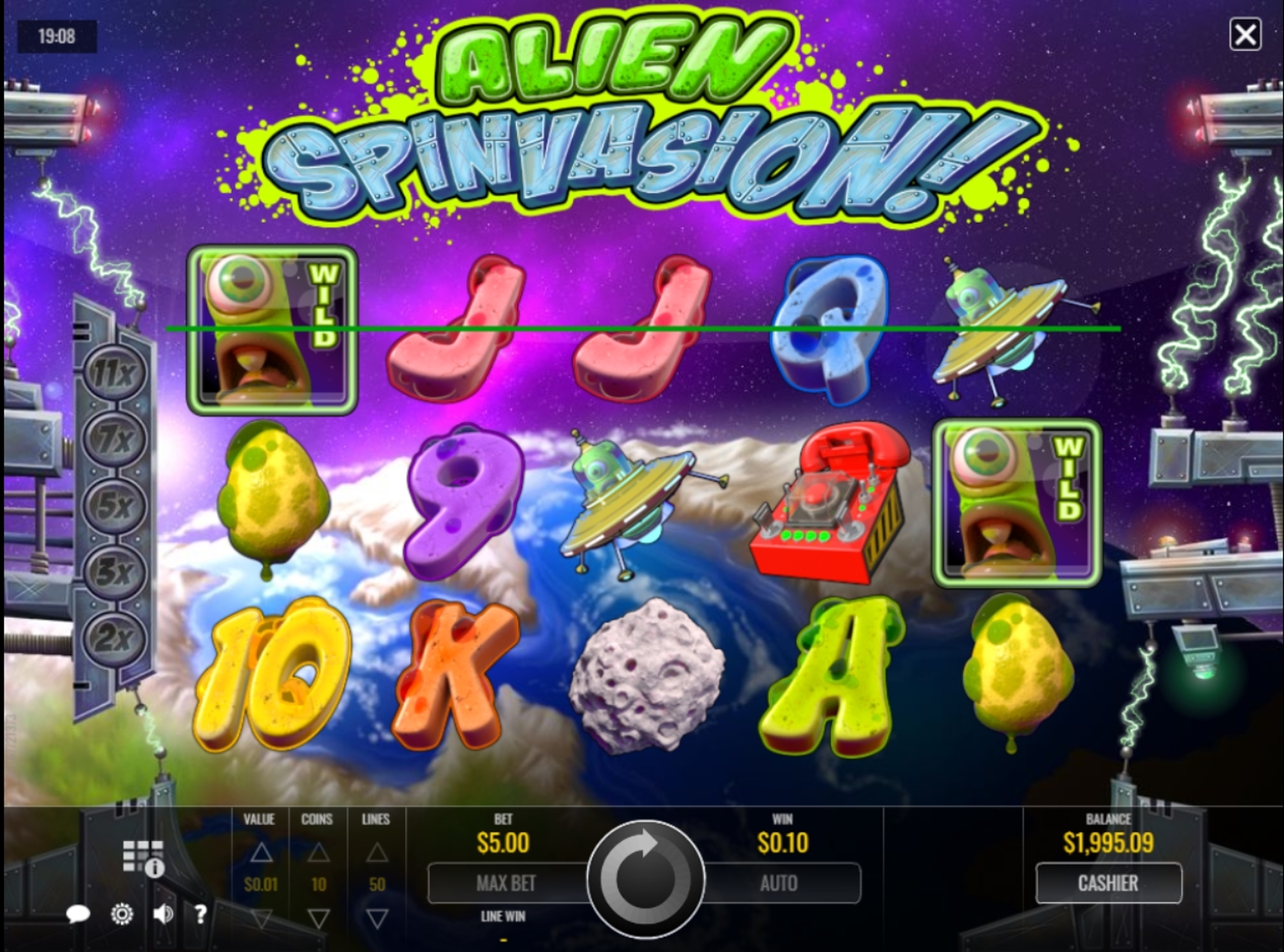 Win Money in Alien Spinvasion! Free Slot Game by Rival