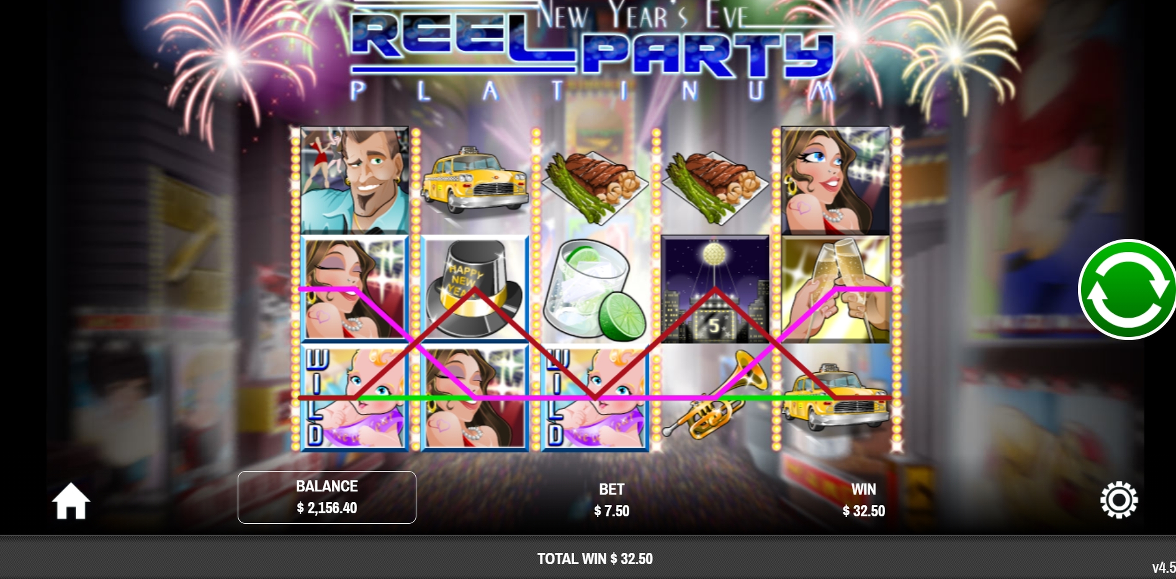Win Money in Reel Party Platinum Free Slot Game by Rival