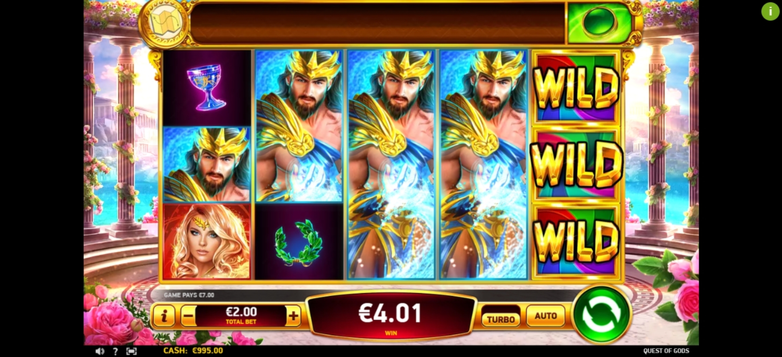 Win Money in Quest of Gods Free Slot Game by Ruby Play