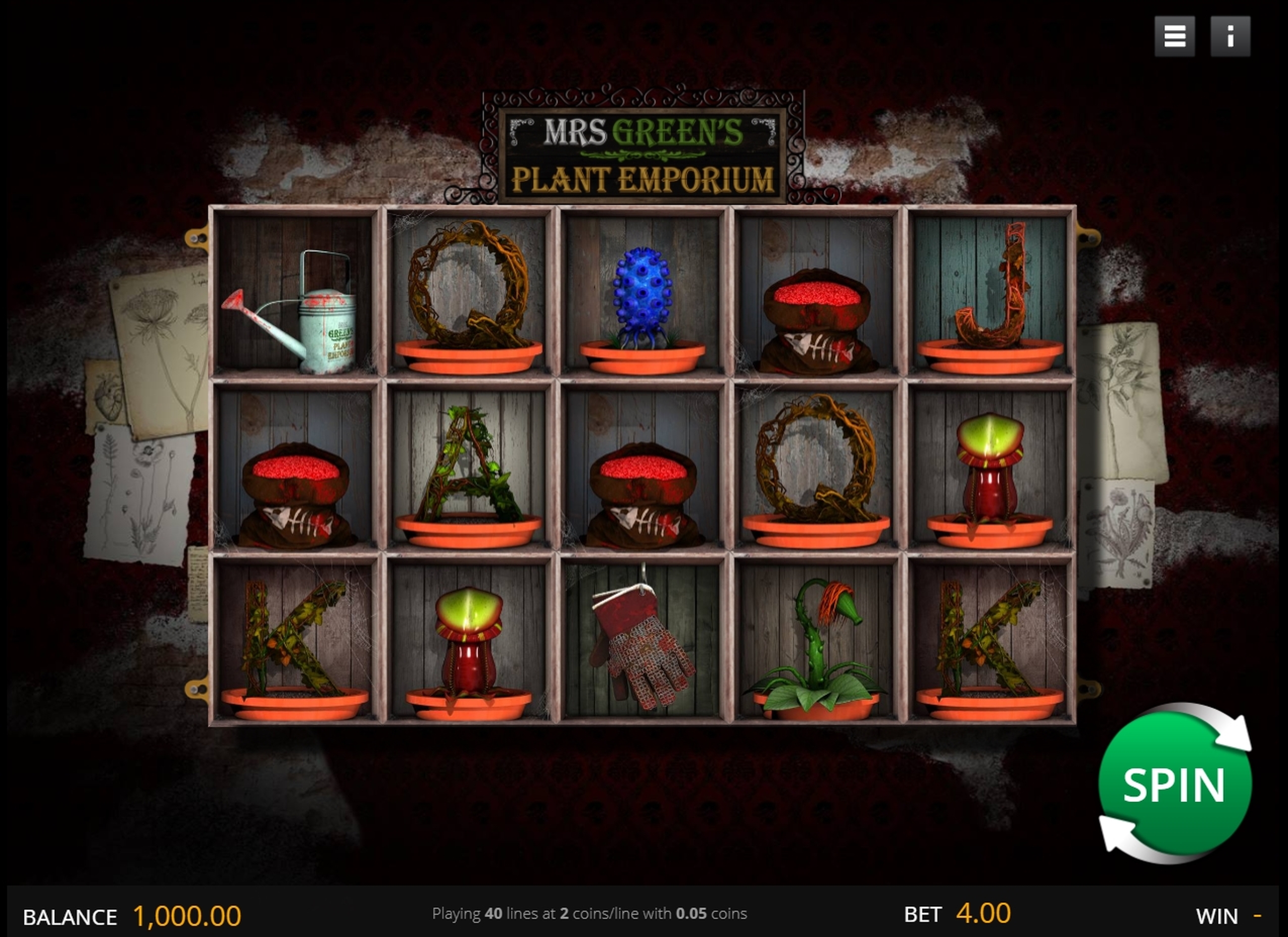 Reels in Mrs Green's Plant Emporium Slot Game by saucify