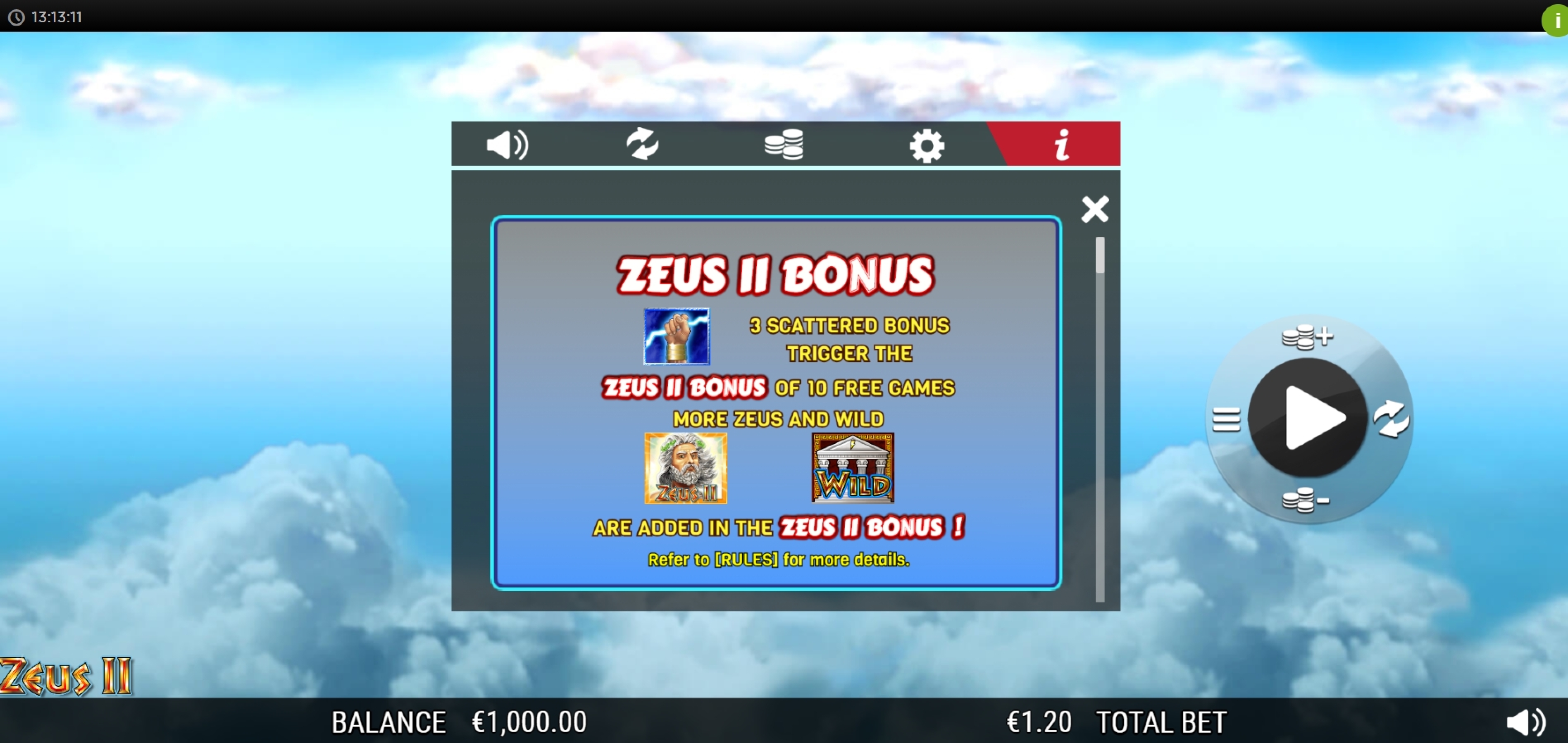 Info of Zeus 2 Slot Game by WMS