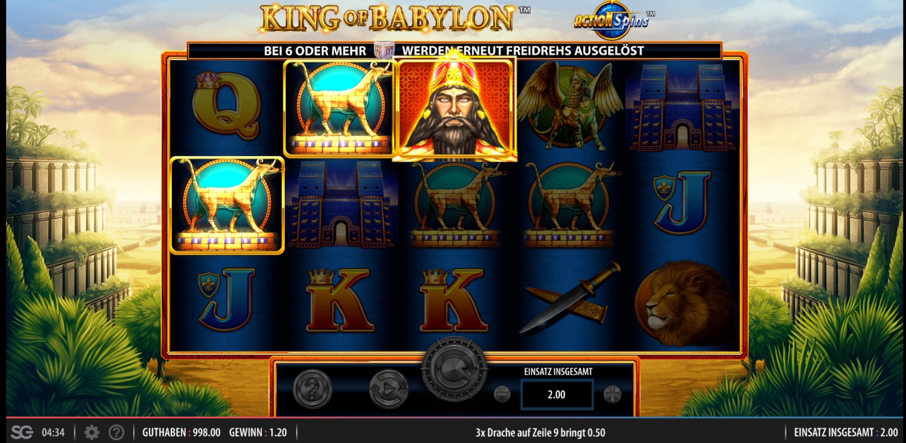 Win Money in King of Babylon Free Slot Game by Shuffle Master