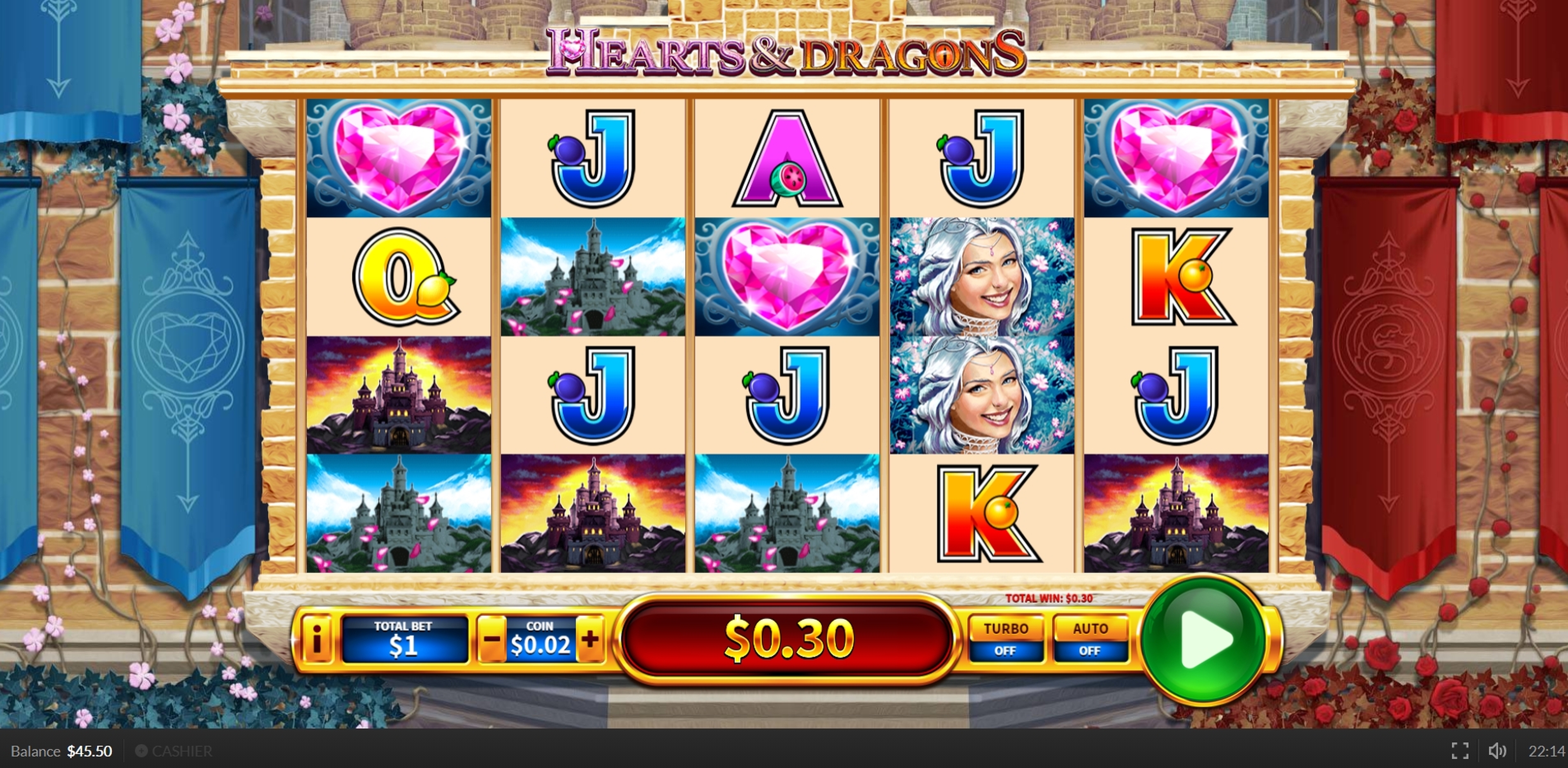 Win Money in Hearts and Dragons Free Slot Game by Skywind
