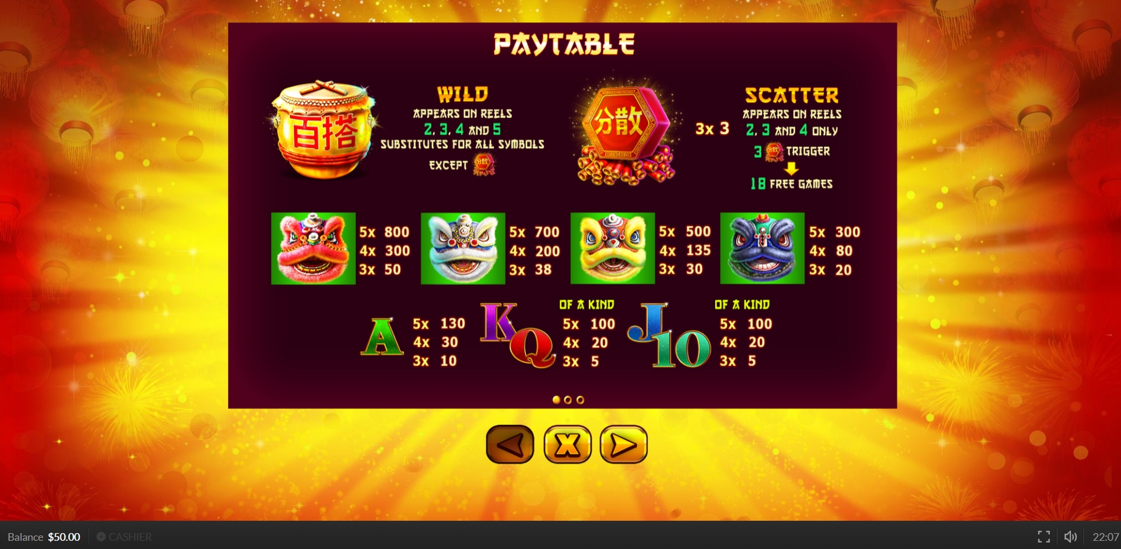 Info of Wild Wu Shi Slot Game by Skywind