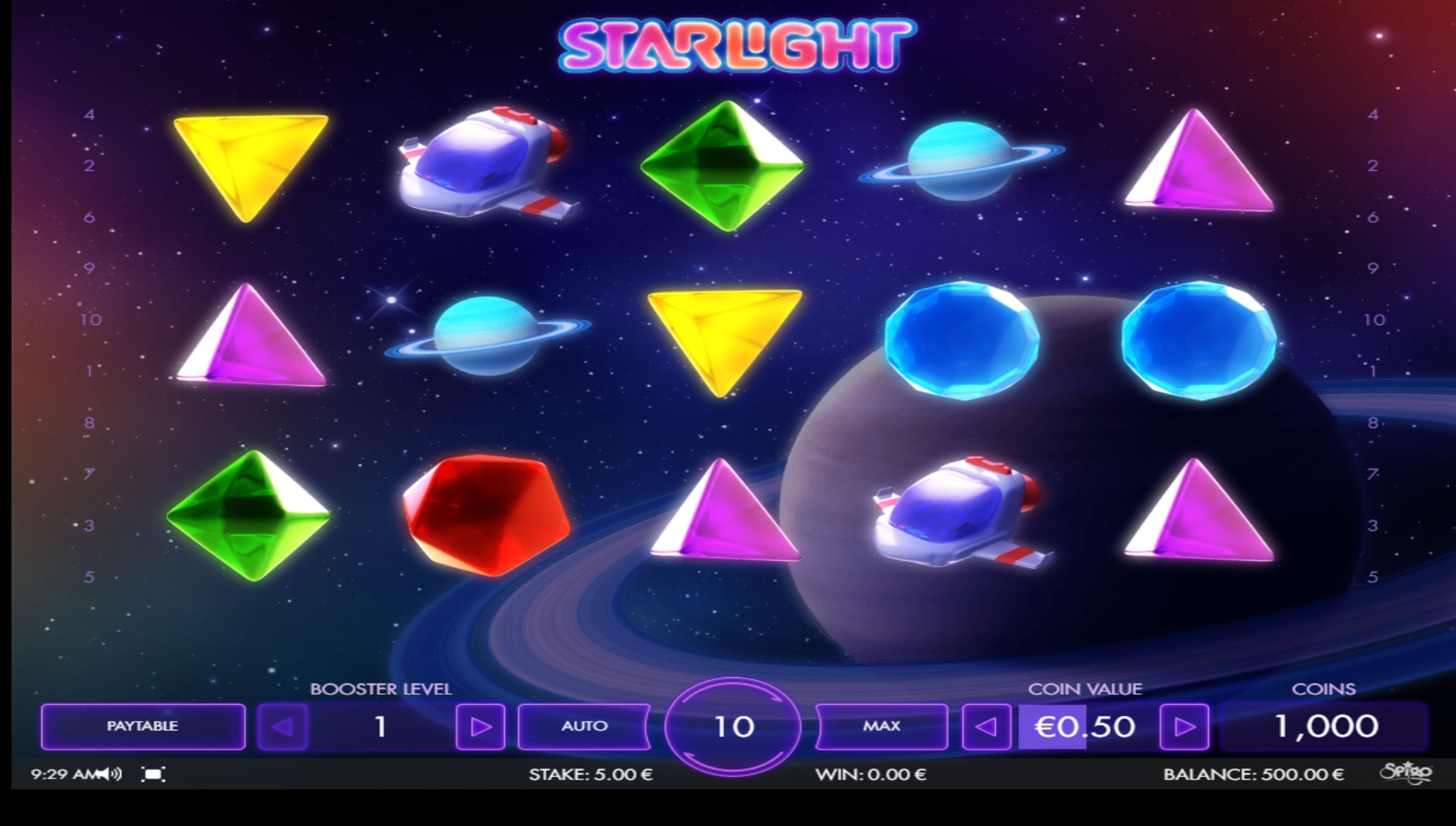 Reels in Starlight Slot Game by Spigo