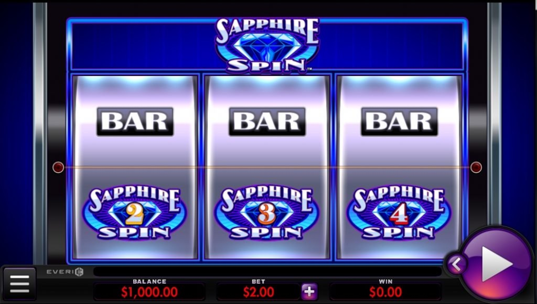 The Triple Sapphire Sevens Online Slot Demo Game by Spin Games