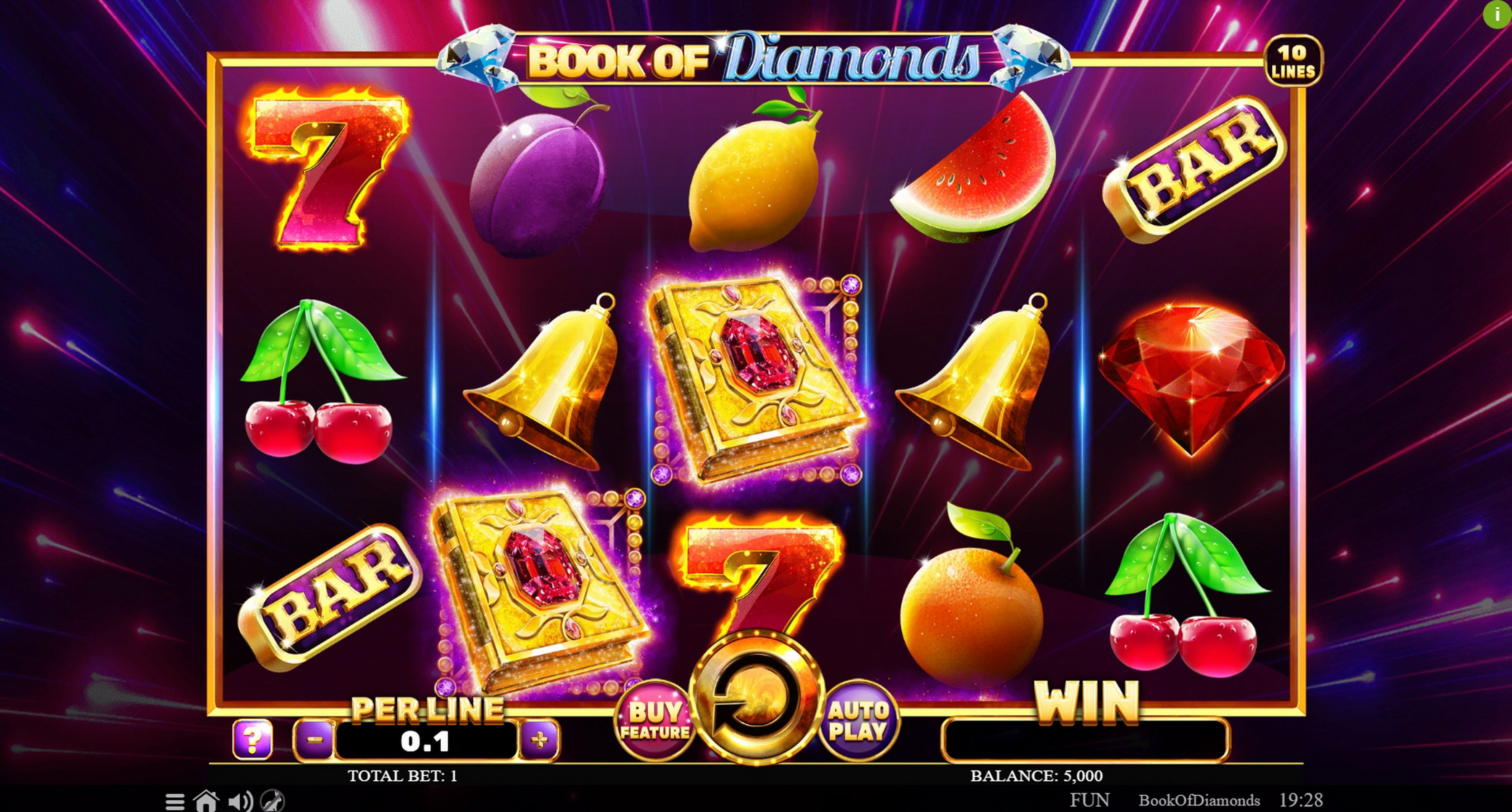 Reels in Book of Diamonds Slot Game by Spinomenal