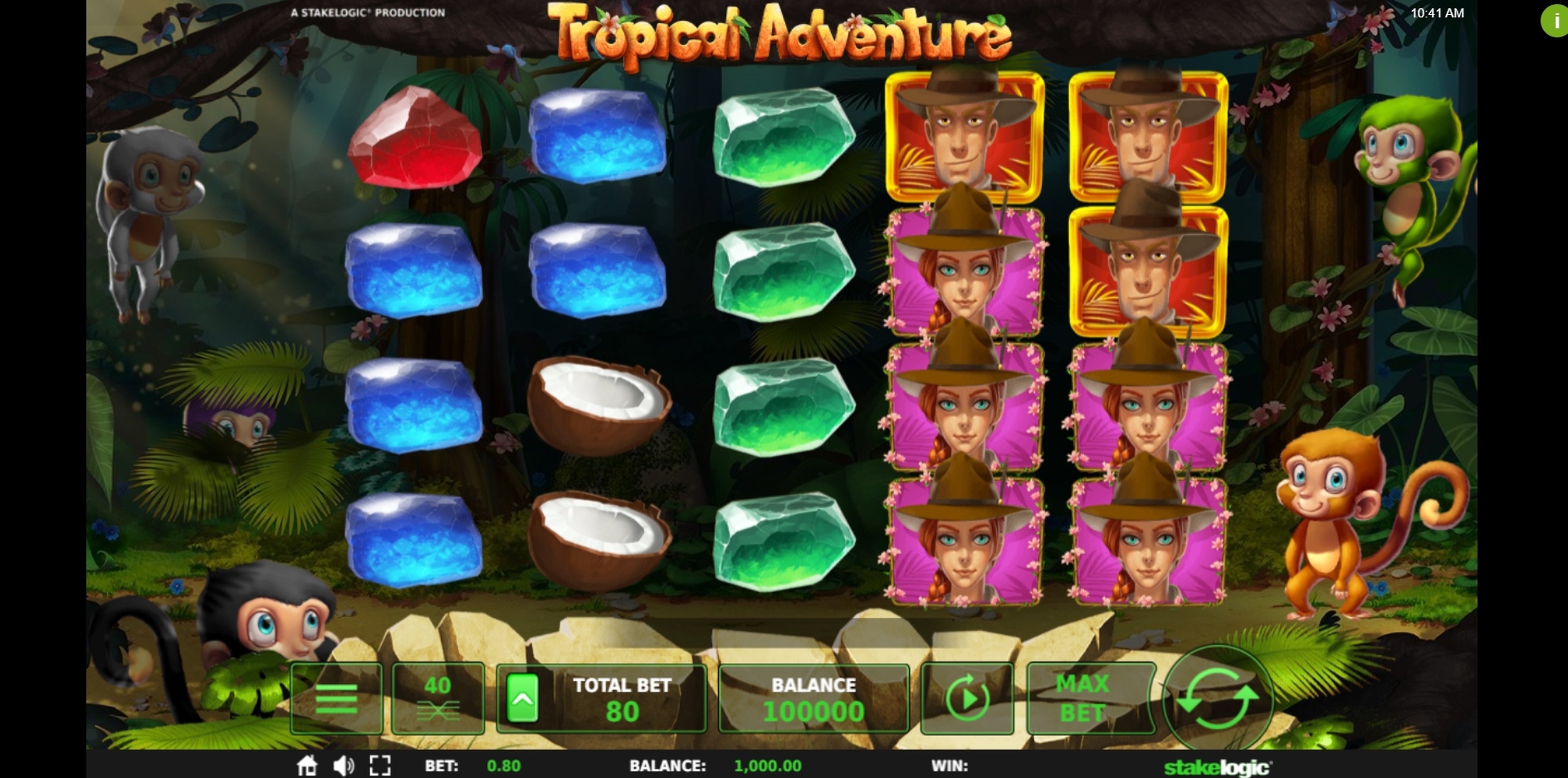 Reels in Tropical Adventure Slot Game by Stakelogic