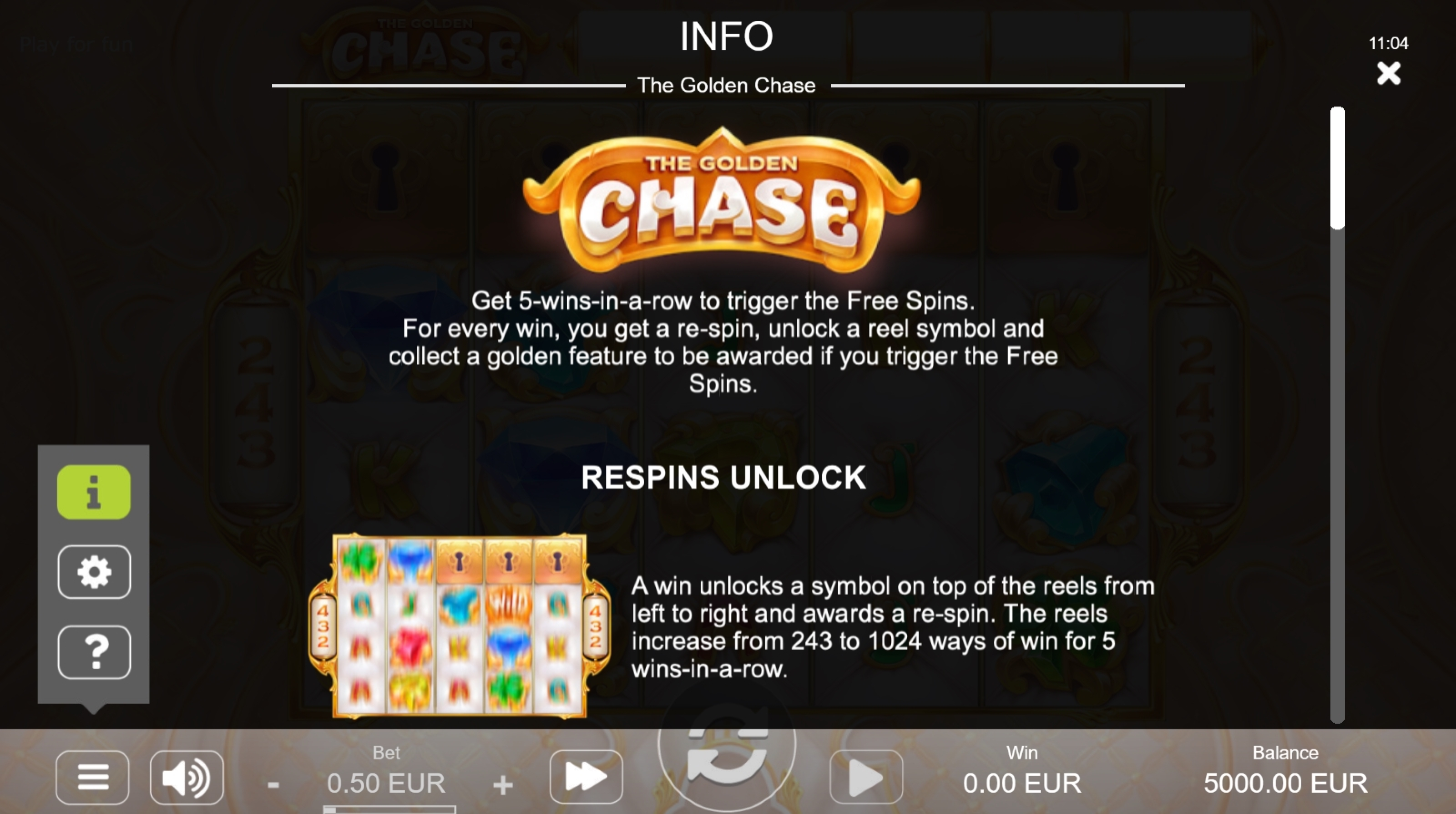 Info of The Golden Chase Slot Game by STHLM Gaming