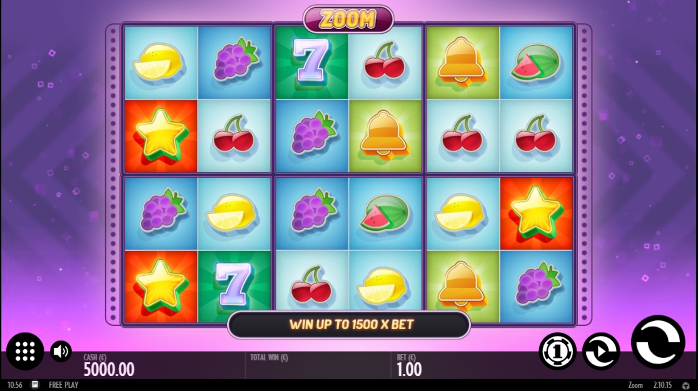 Reels in Zoom Slot Game by Thunderkick