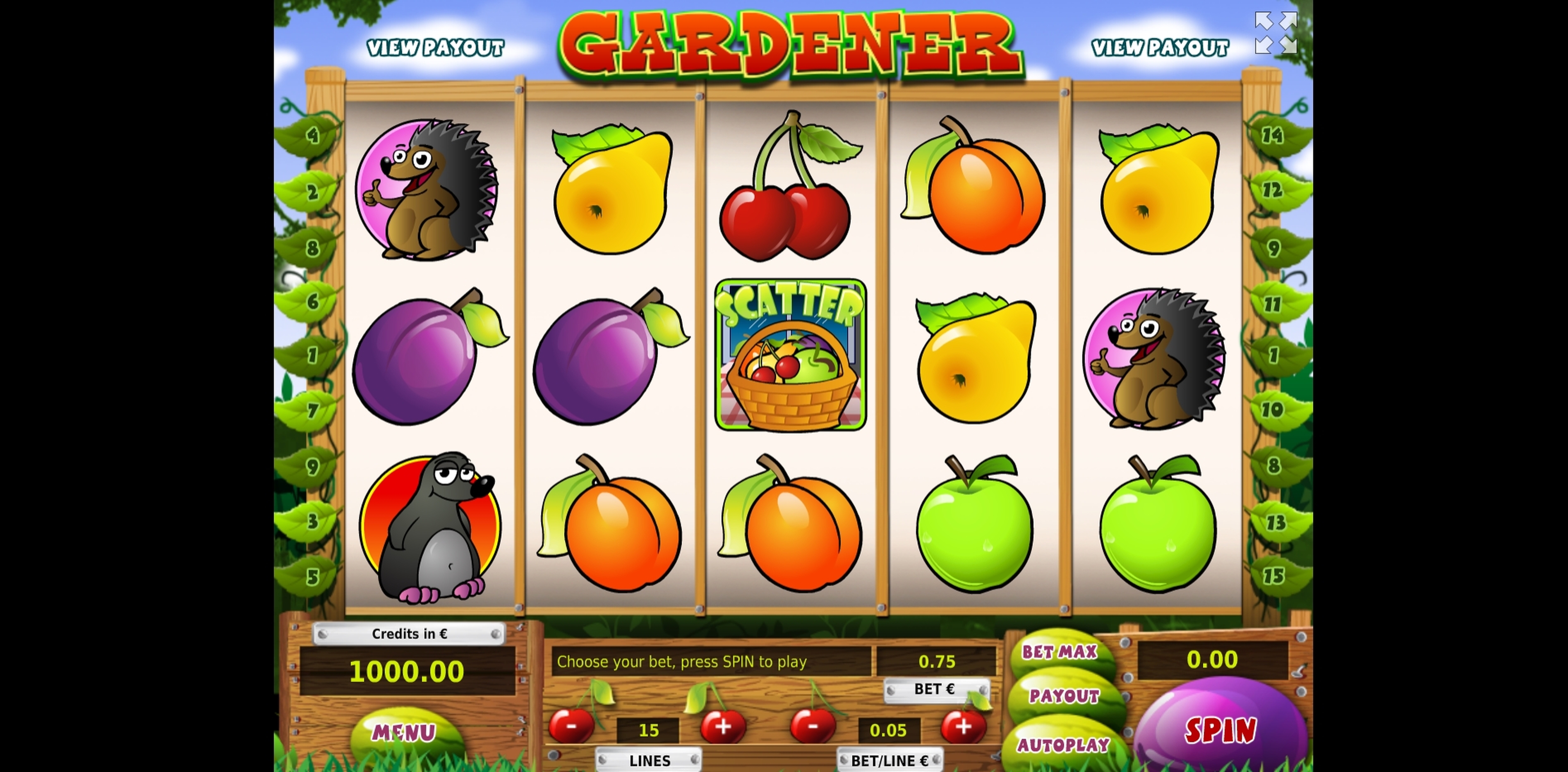 Reels in Gardener Slot Game by Tom Horn Gaming