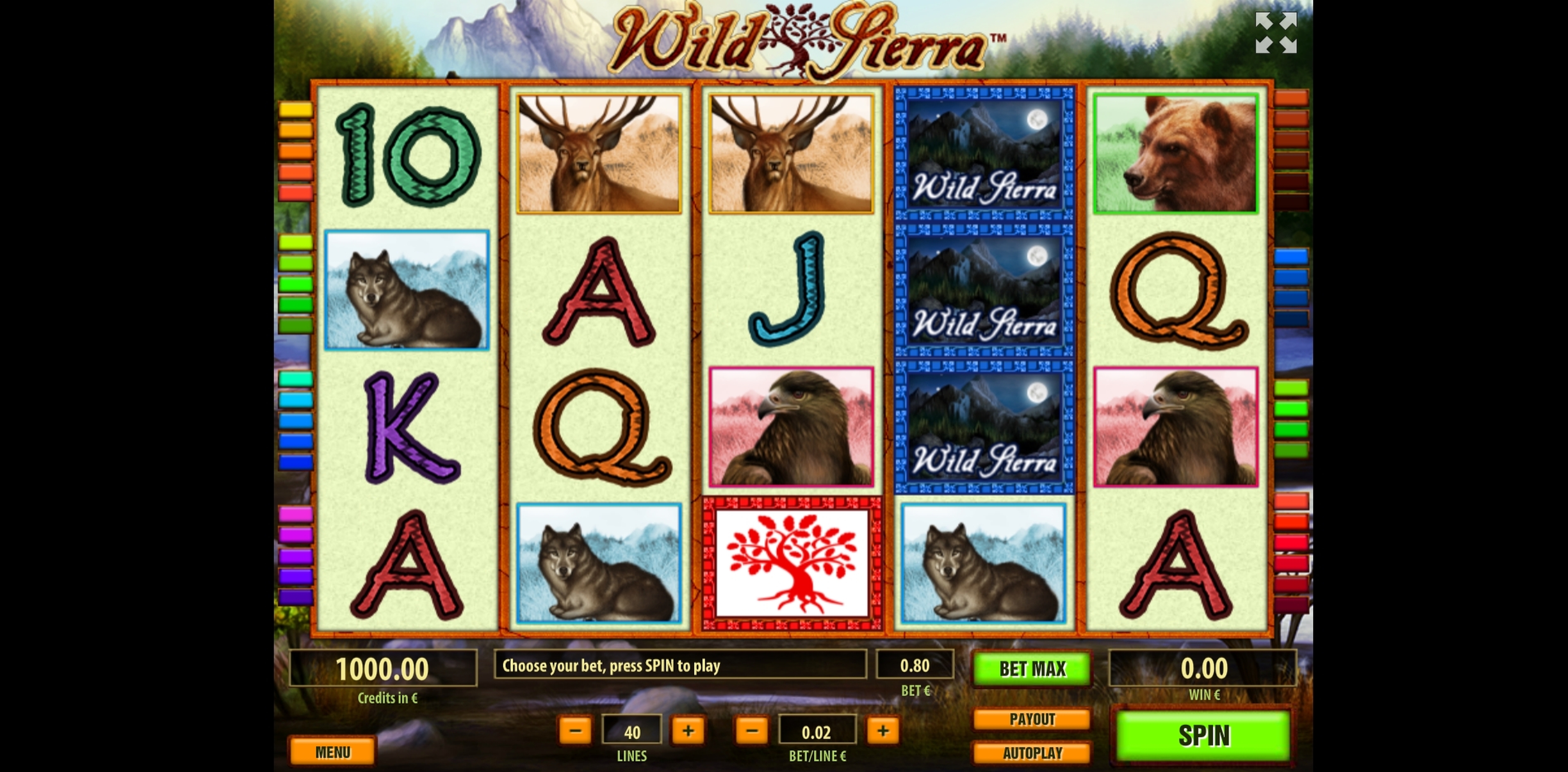 Reels in Wild Sierra Slot Game by Tom Horn Gaming
