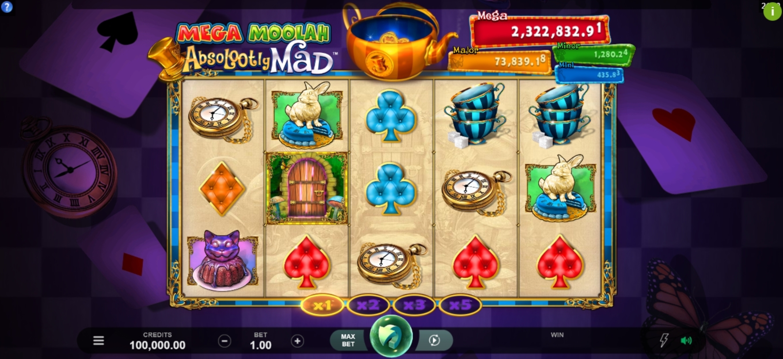 Reels in Absolootly Mad: Mega Moolah Slot Game by Triple Edge Studios