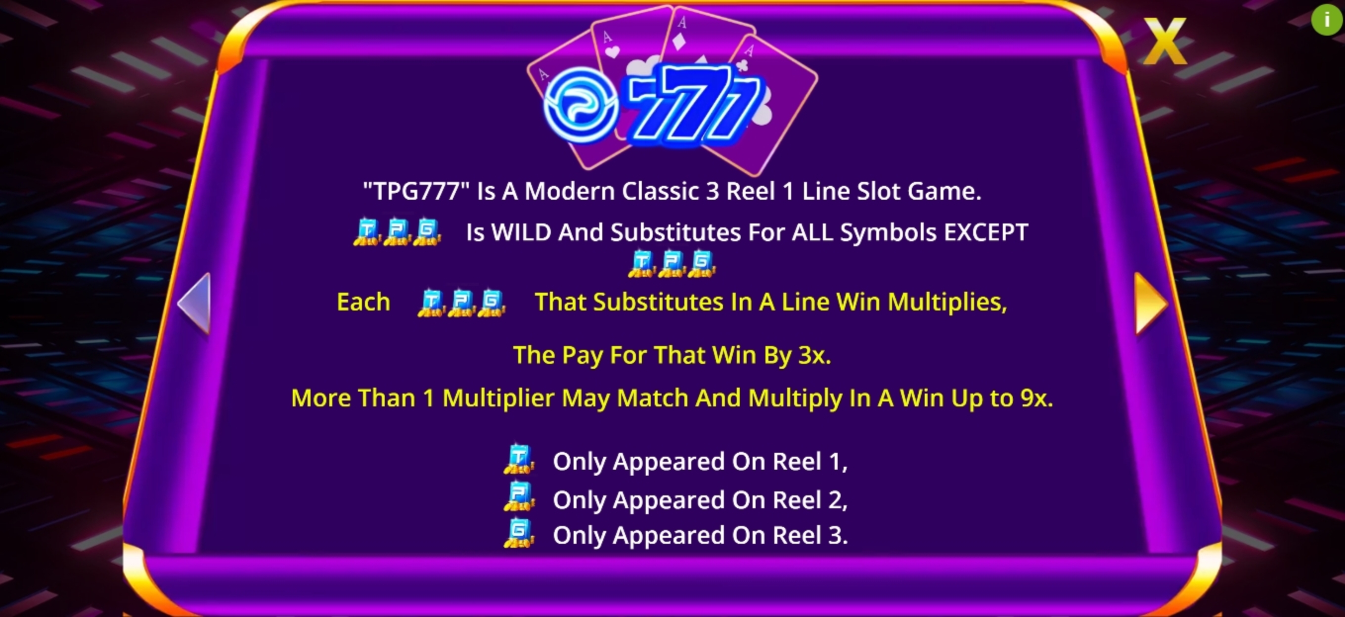 Info of TPG 777 Slot Game by Triple Profits Games