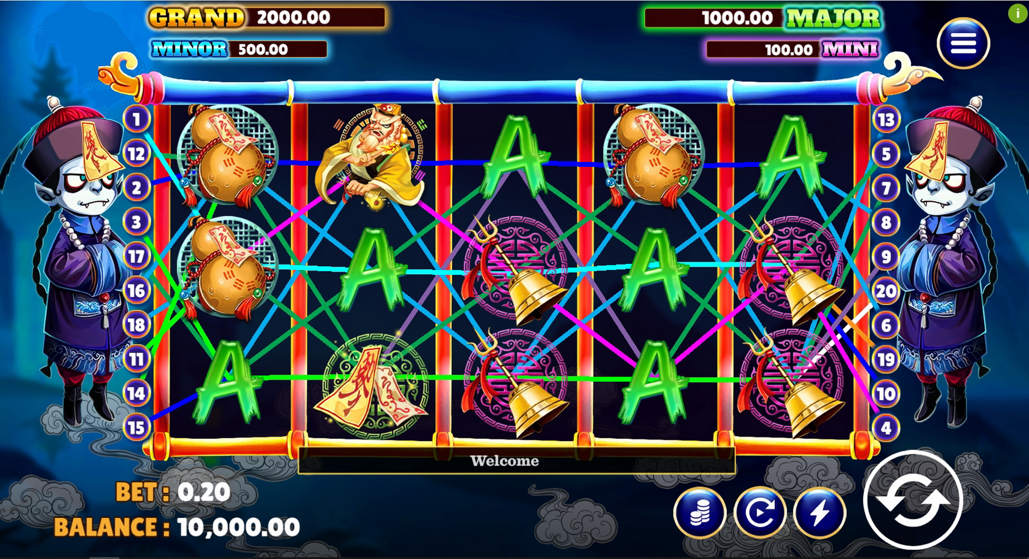 Reels in Zombie vs Dao Zhang Slot Game by Vela Gaming