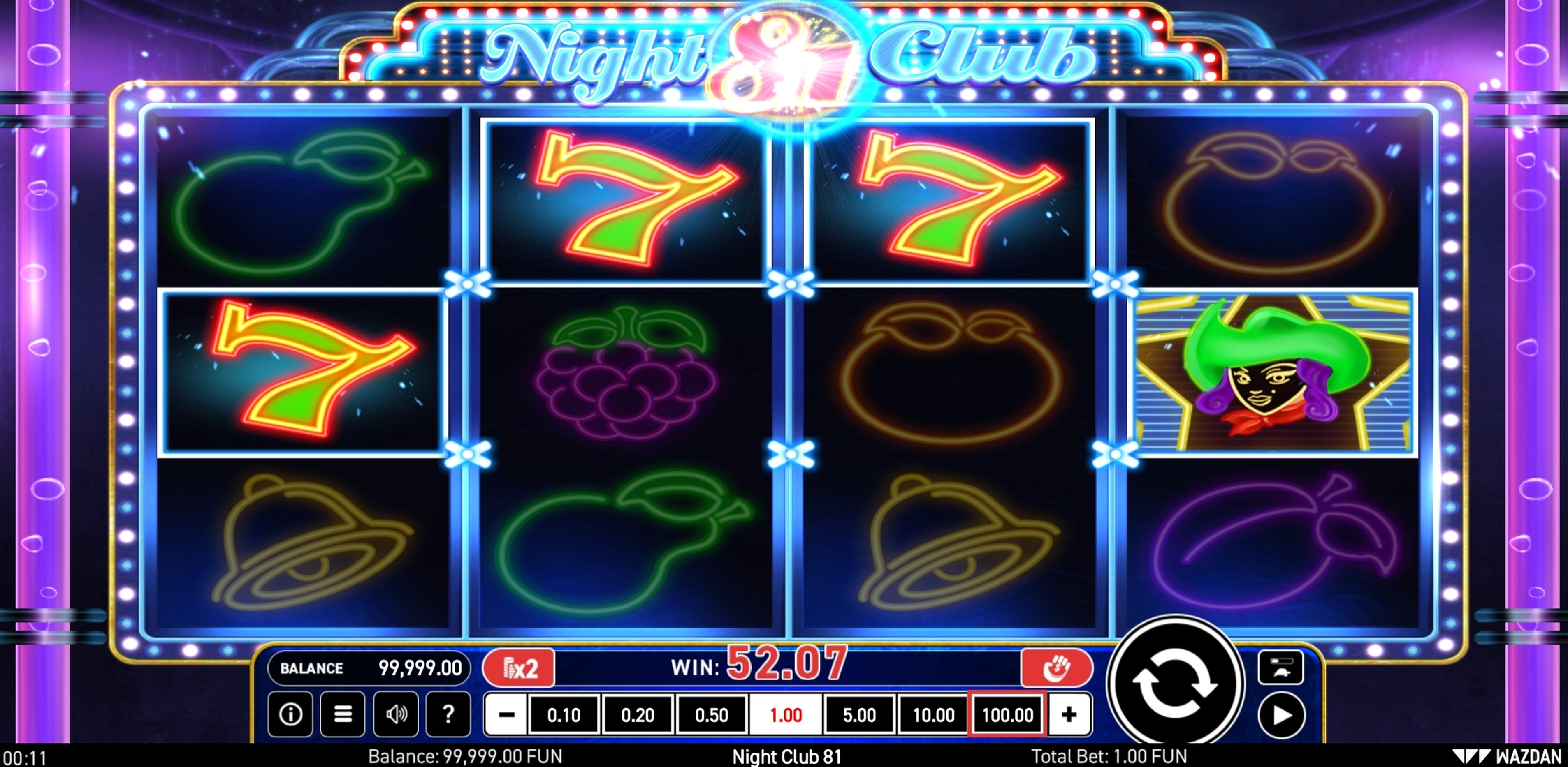 Win Money in Night Club 81 Free Slot Game by Wazdan